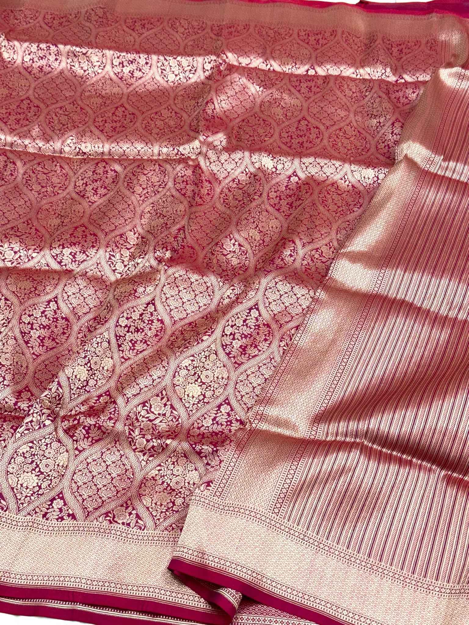 Orange Pure Katan Silk Handwoven Banarasi Brocade Saree