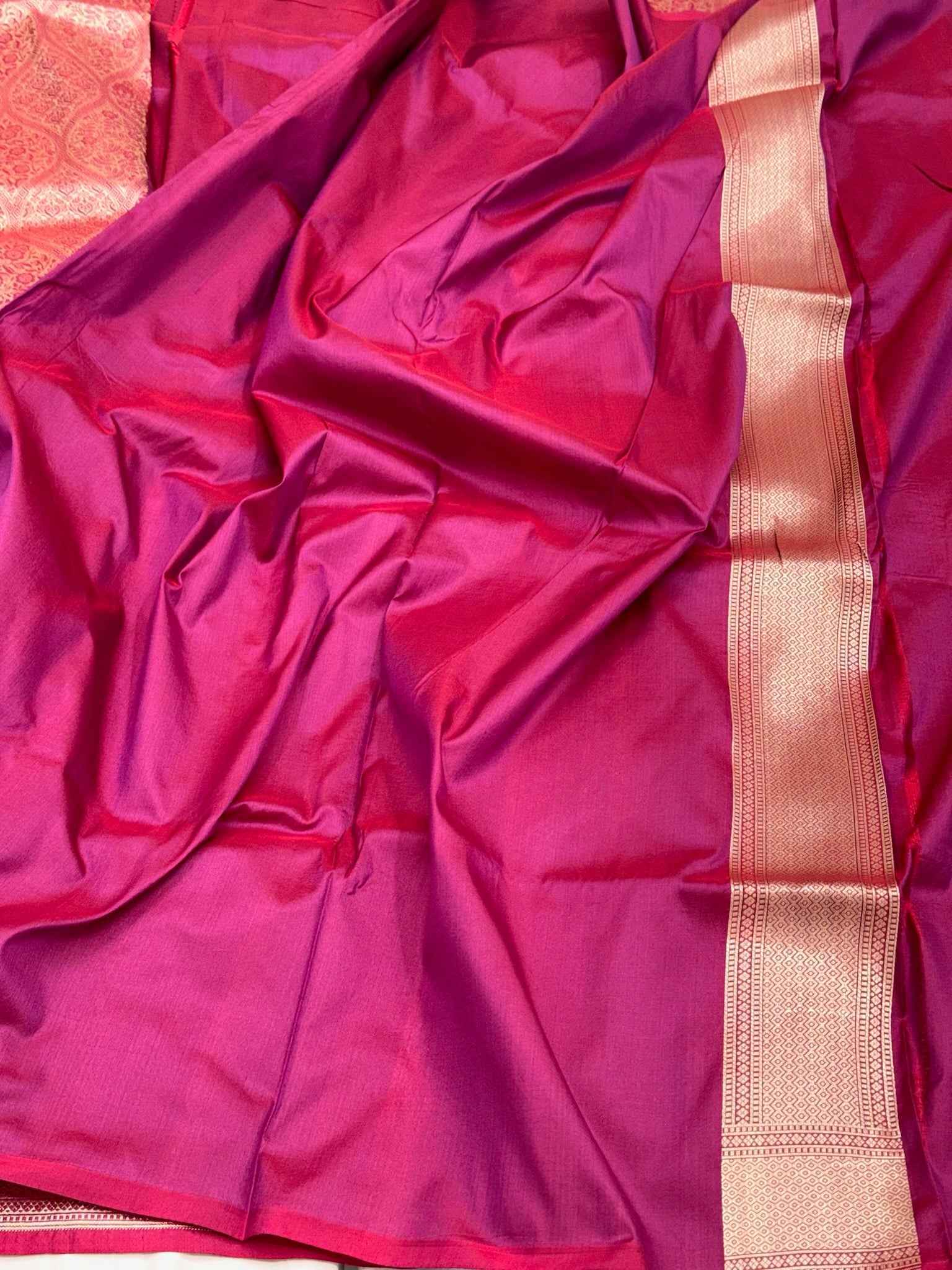 Orange Pure Katan Silk Handwoven Banarasi Brocade Saree