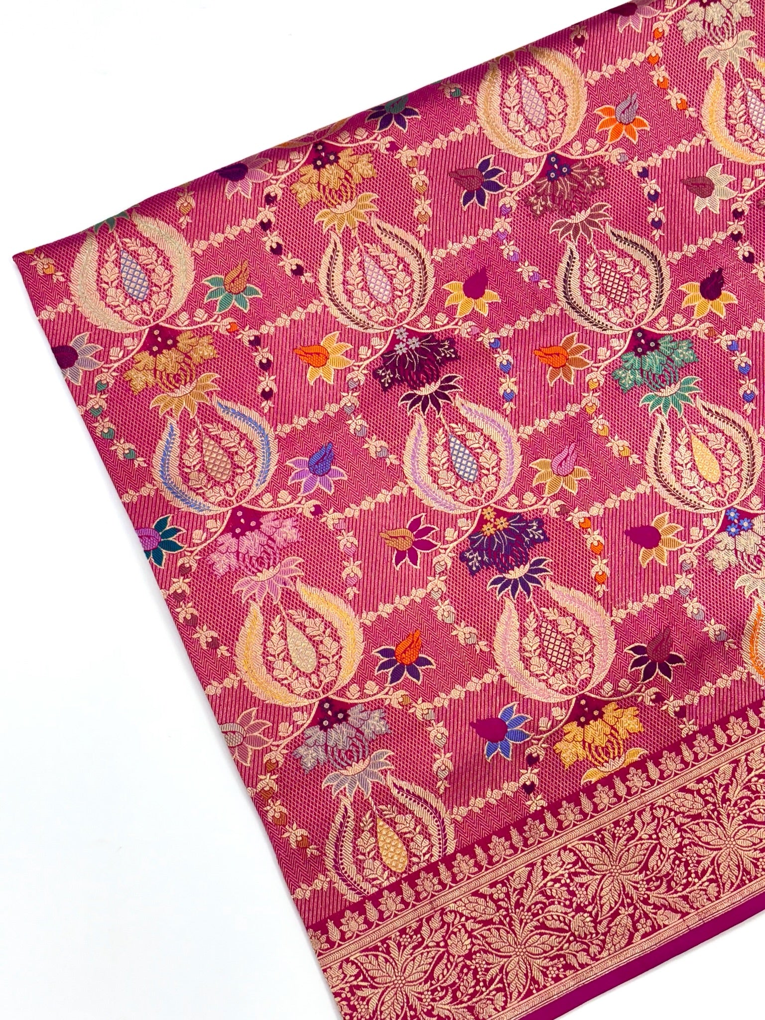 Pink Pure Mulberry Katan Silk Handwoven Banarasi Saree |Brocade|