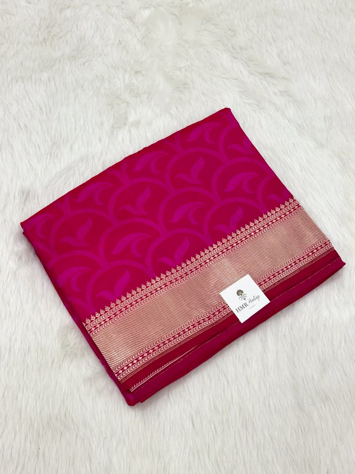 Pink Pure Satin Silk Handwoven Banarasi Saree