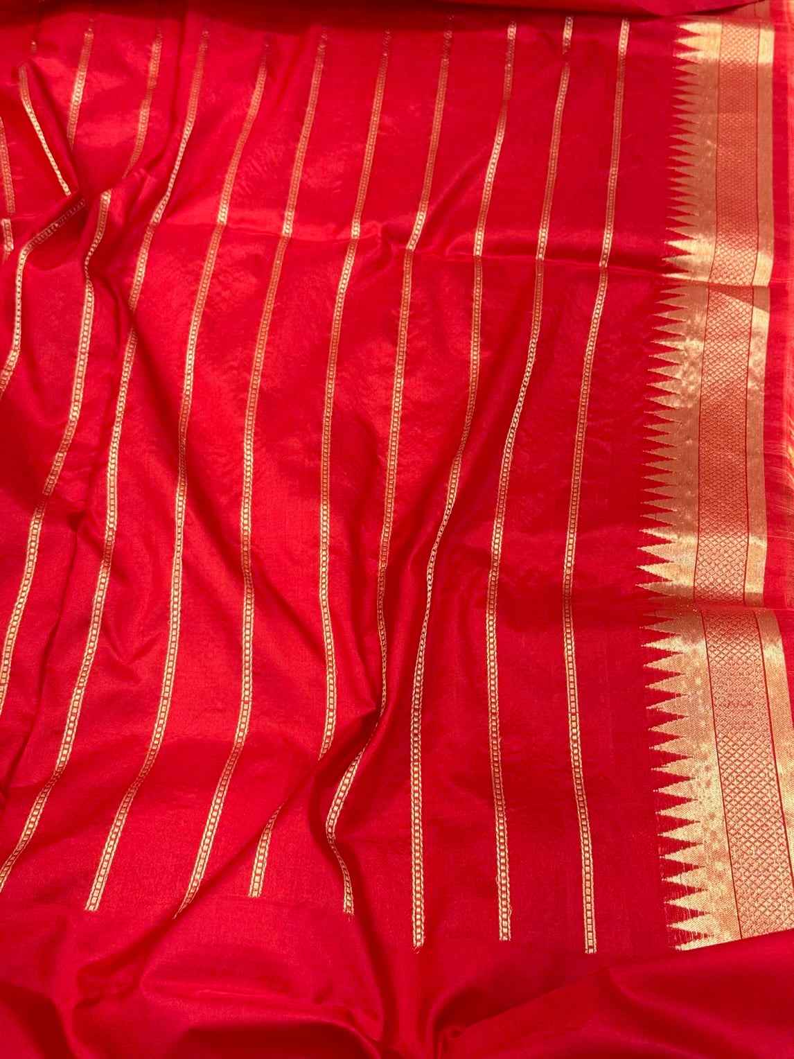 Ivory Pure Katan Silk Saree | Pure Mulberry Silk Handwoven Banarasi Saree