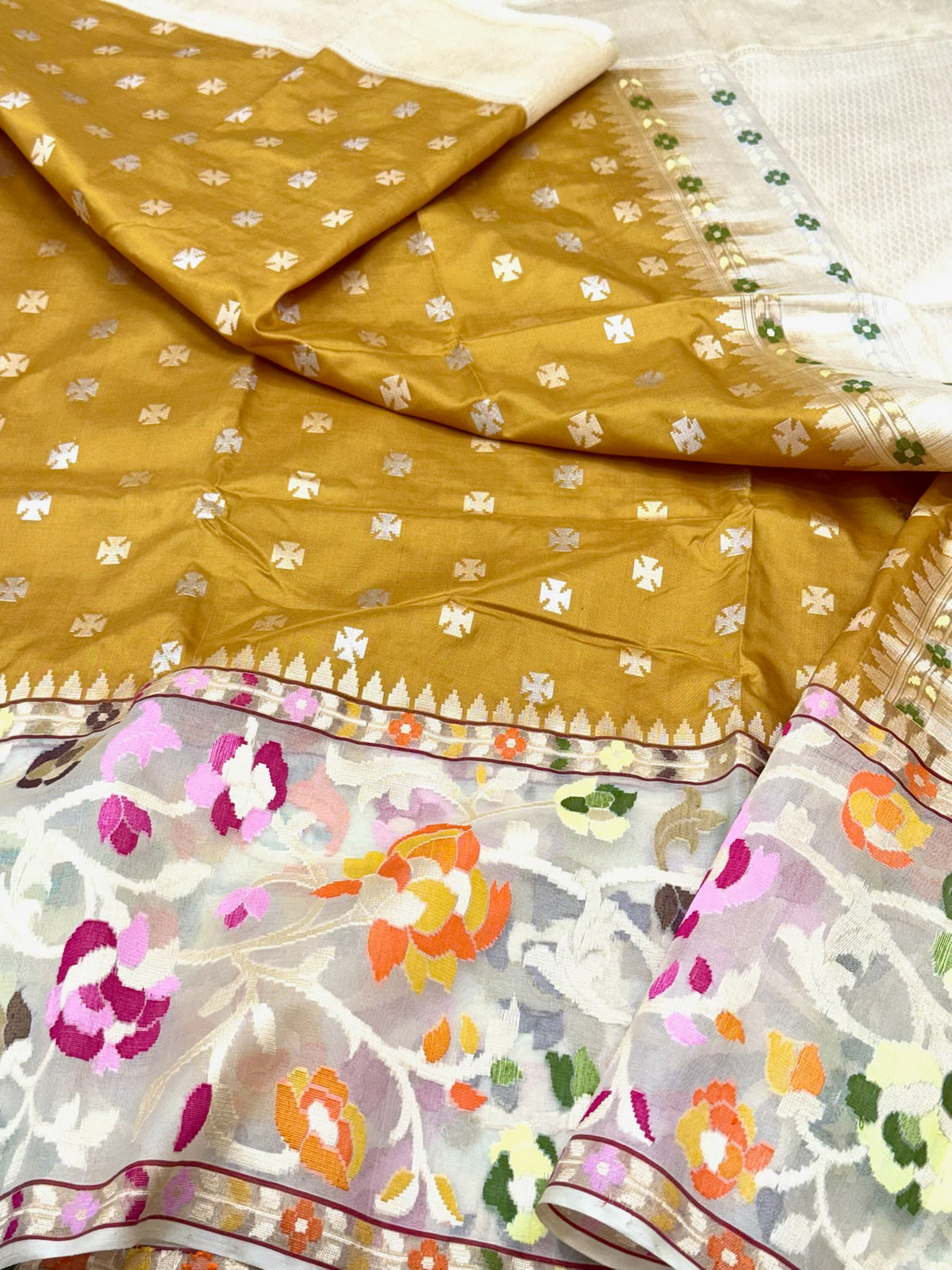 Mustard Yellow Pure Katan Mulberry Silk Authentic Banarasi Handwoven Saree - Crafted To Captivate