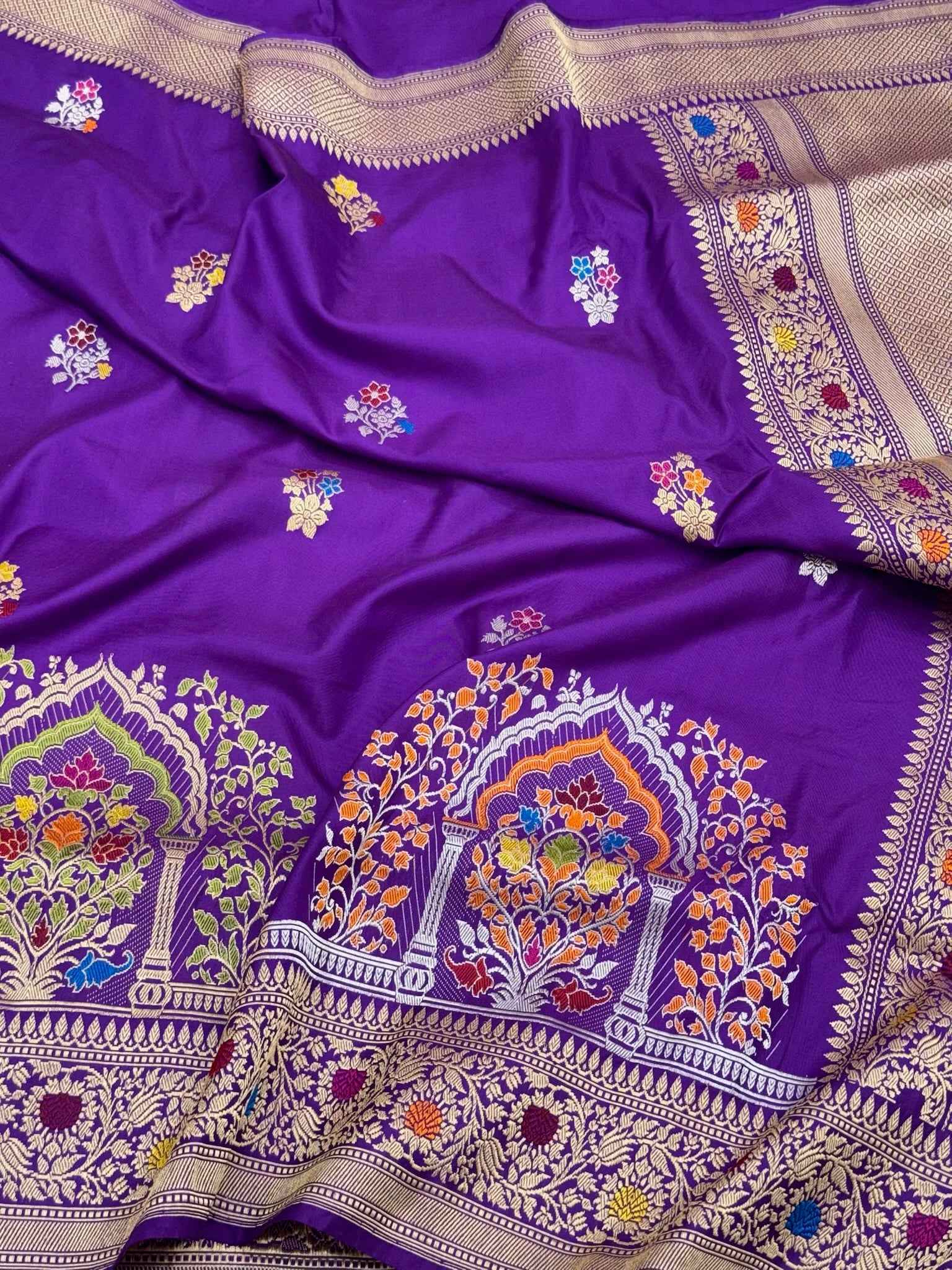 Lemon Yellow/ Orange Authentic Premium Banarasi Saree - Pure Katan Mulberry Silk | Kadhwa + Kadhiyal Technique | Handwoven Saree
