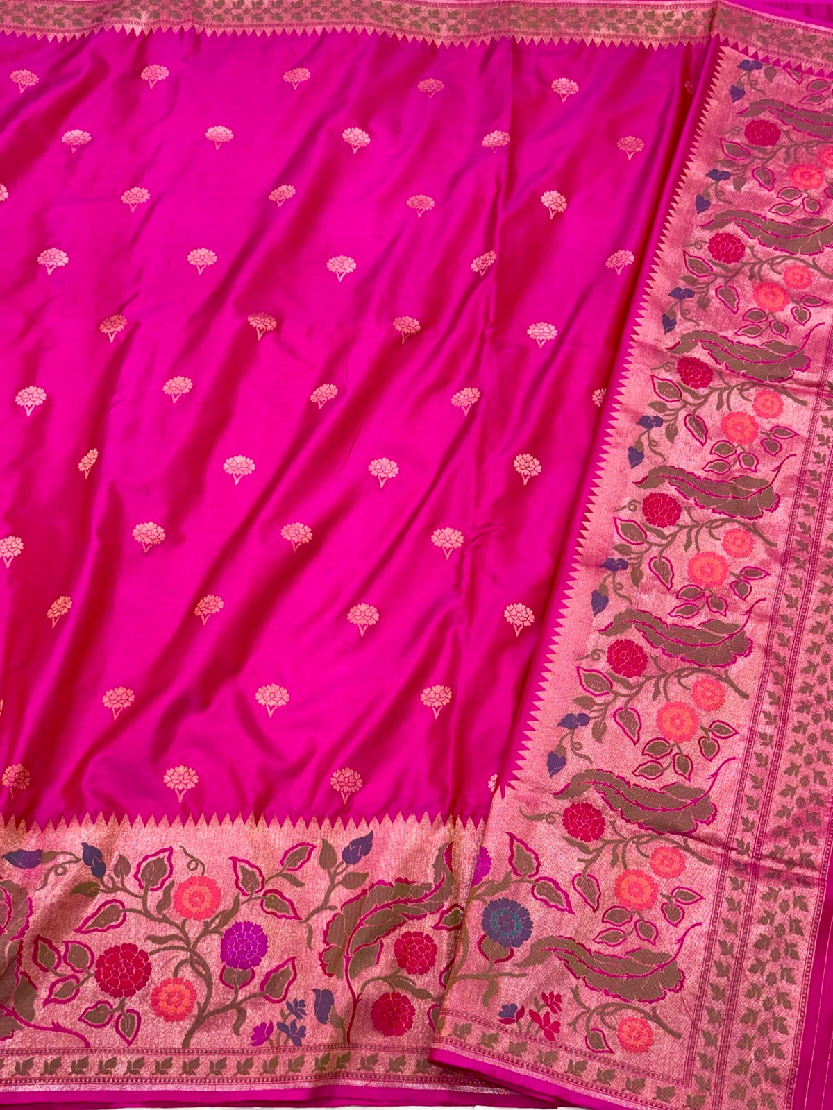 Rani Pink Pure Katan Mulberry Silk Handwoven | Kadhwa Technique | Banarasi Saree Saree - Timeless, Reimagined