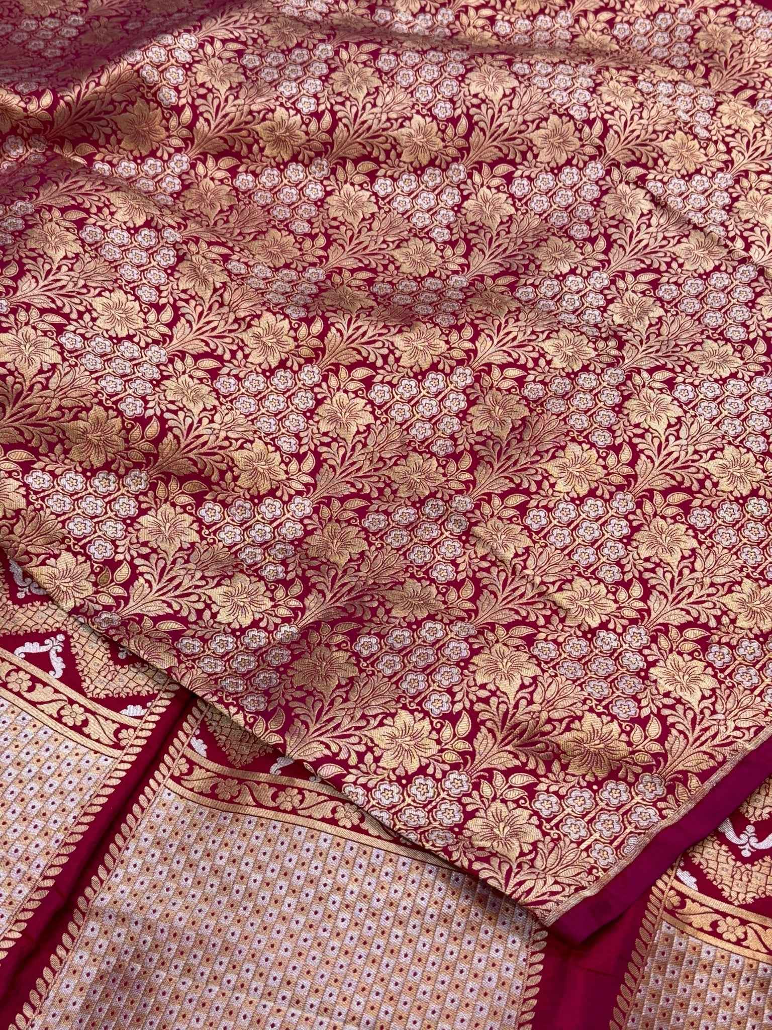 Rani Pink Katan Silk Pure Handwoven Lahenga