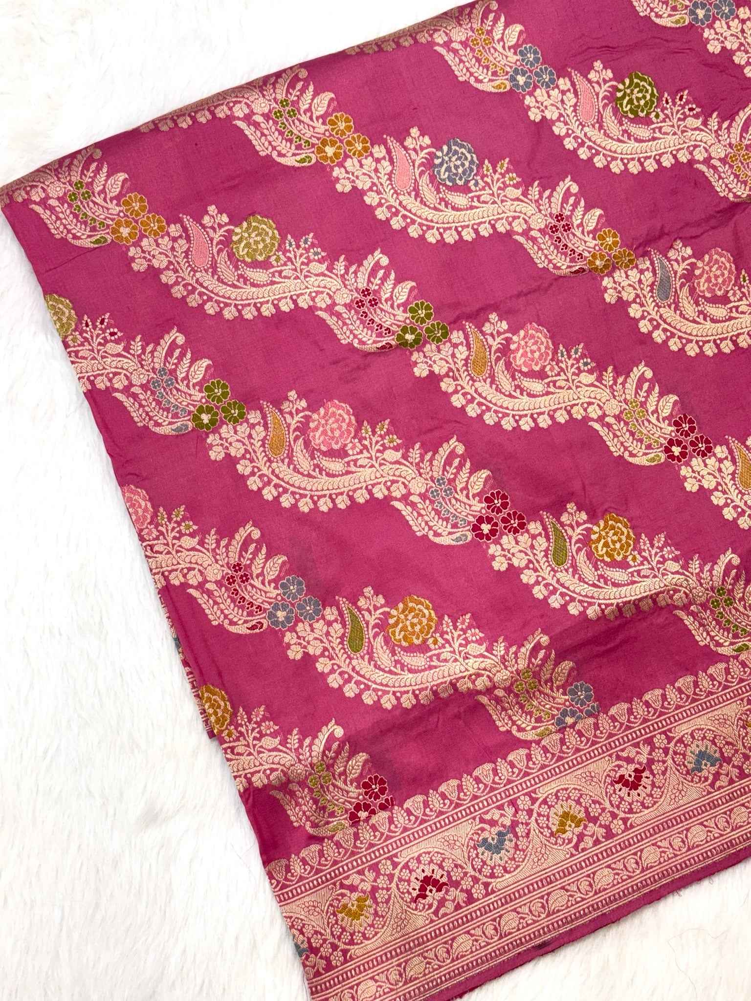 Pink Katan Silk Pure Handwoven Saree