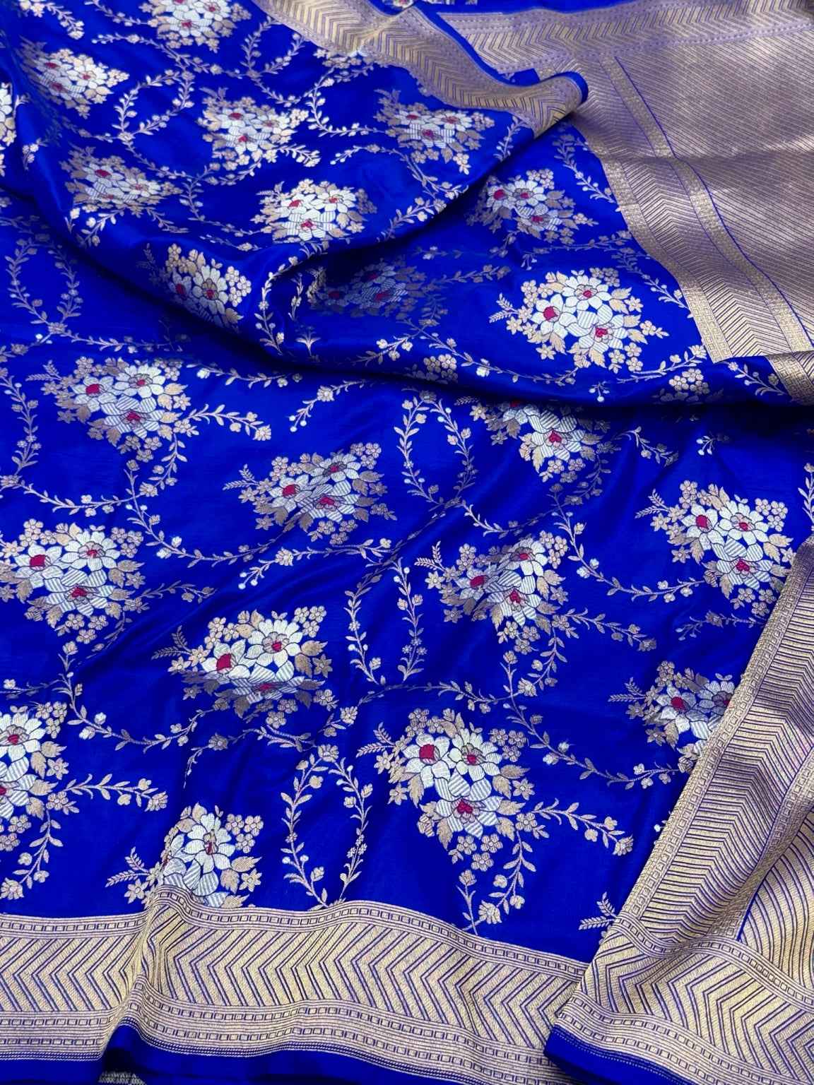 Black Pure Mulberry Katan Silk Handloom Banarasi Brocade Saree