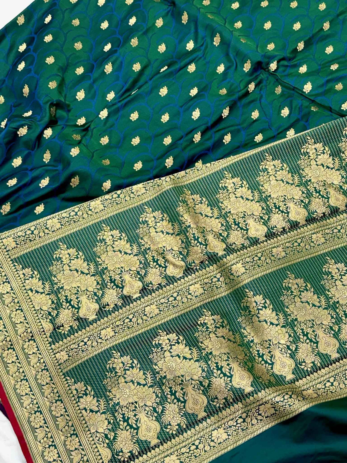 Yellow Orange Pure Satin Silk Handwoven Banarasi Saree