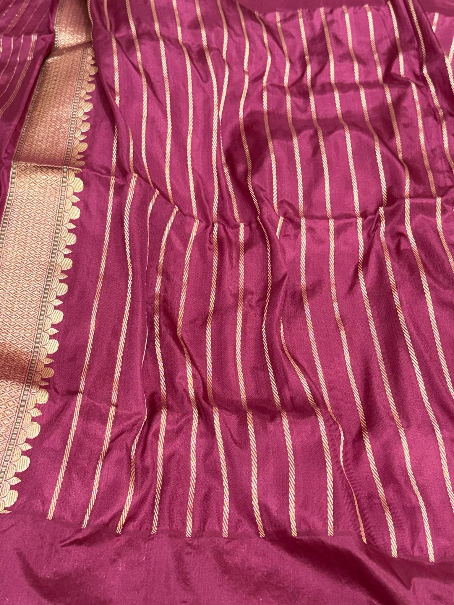 Rust Orange Pure Kora & Pure Katan Silk | Kadhwa + Kadhiyal Technique | Handwoven Exclusive Banarasi Saree