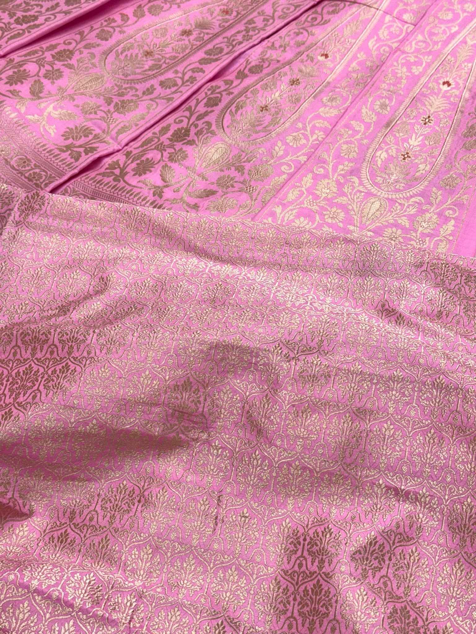Pink Katan Silk Pure Handwoven Lahenga