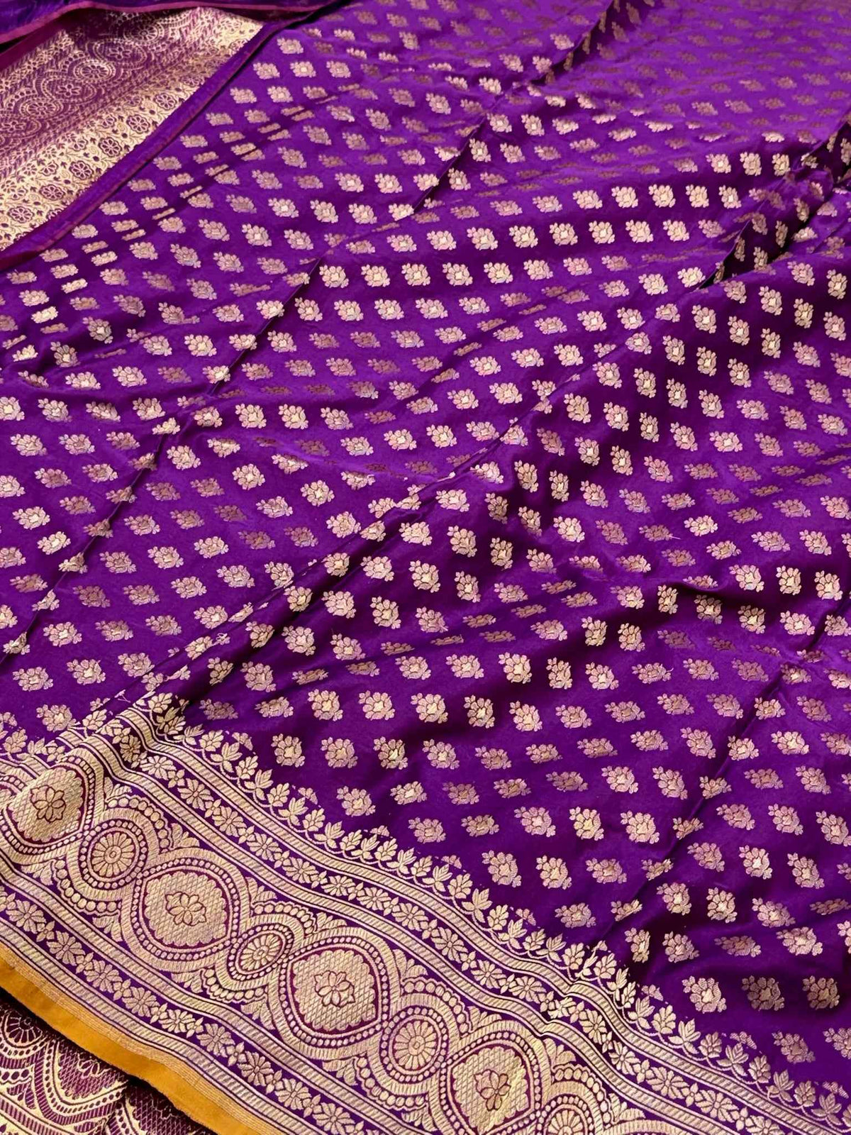 Purple Handloom Authentic Banarasi Saree - Pure Mulberry Katan Silk Banarasi Saree