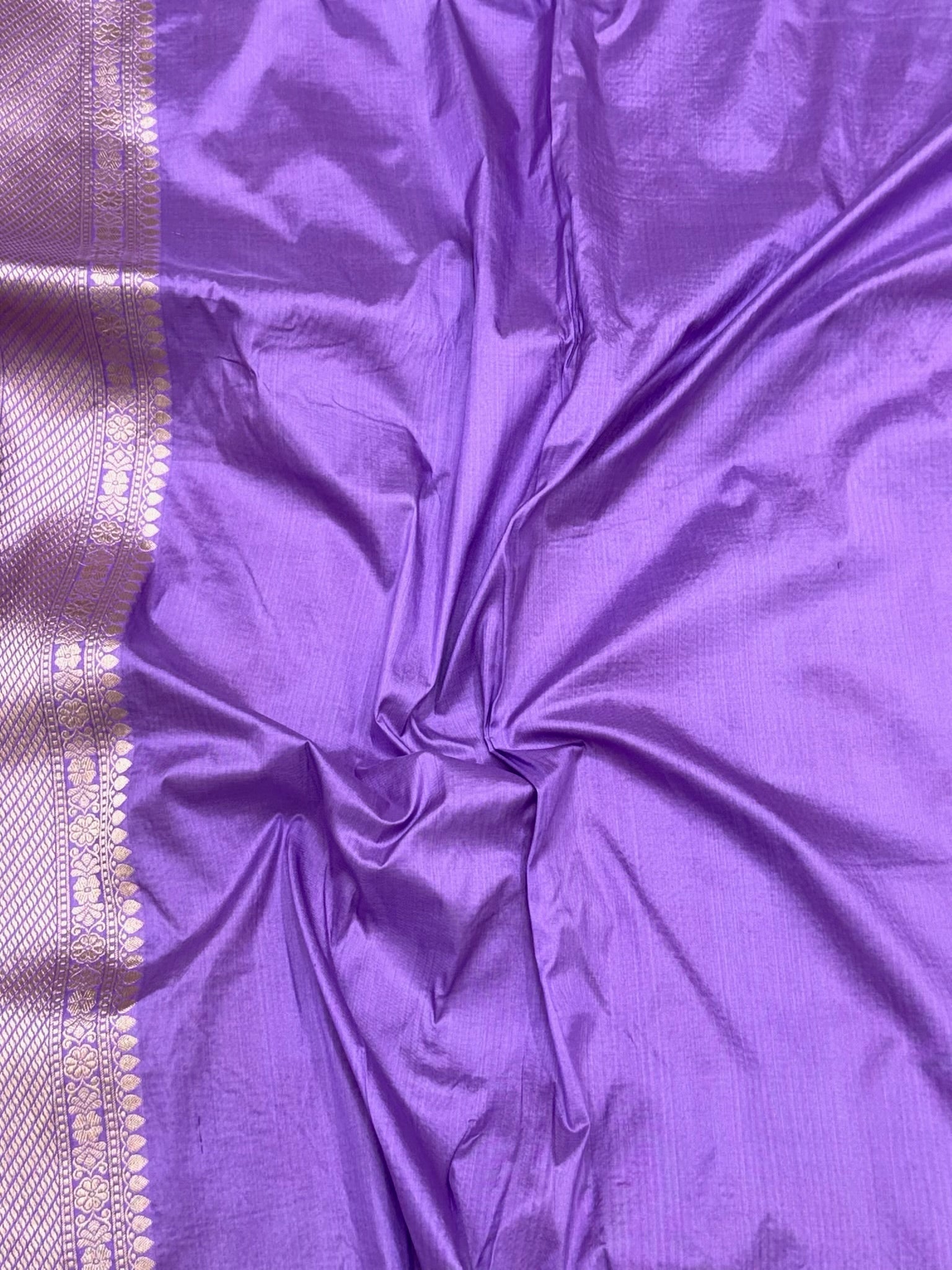 Lavender Pure Mulberry Silk & Pure Katan Silk Handloom Banarasi Saree - Rangkaat