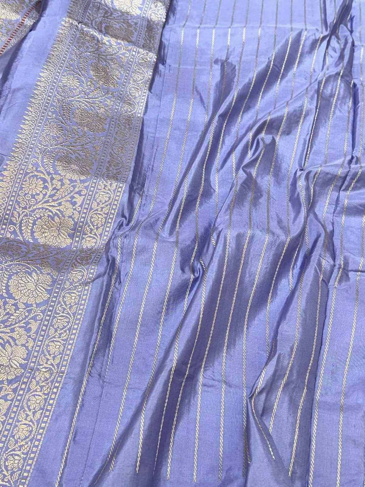 Lavender Pure Mulberry Double Katan Silk Handwoven Banarasi Saree | Kadhwa Weave |