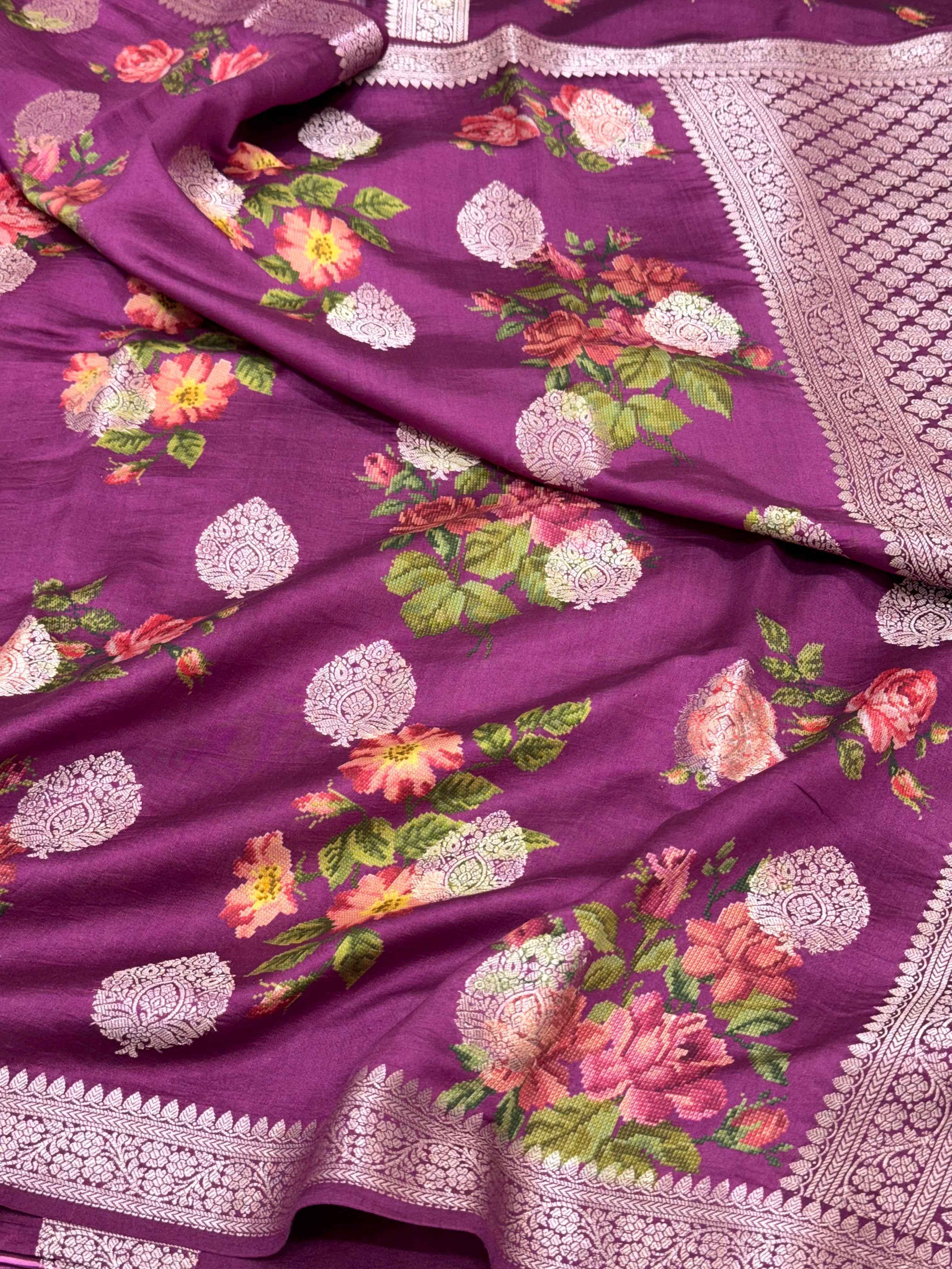 Candy Pink Pure Mulberry Chiniya Silk Lightweight Banarasi Saree