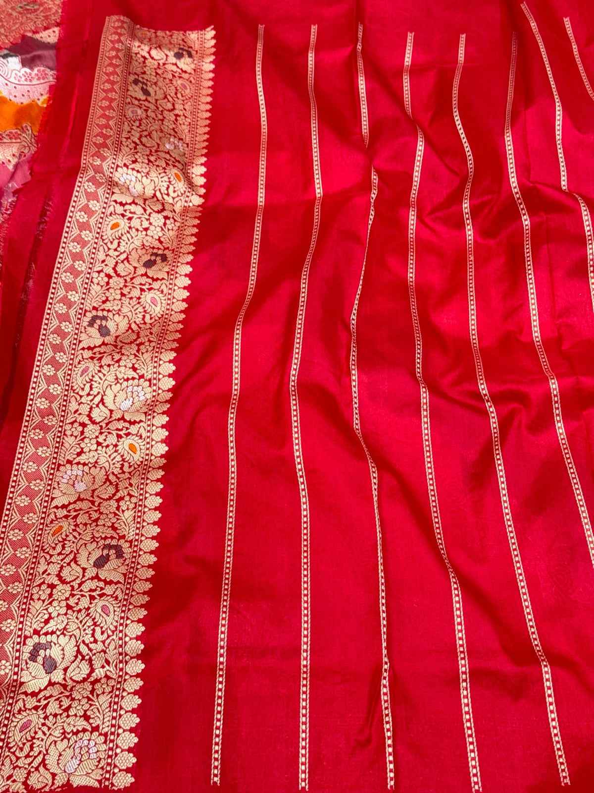 Red Pure Mulberry Katan Silk Handwoven Banarasi Saree