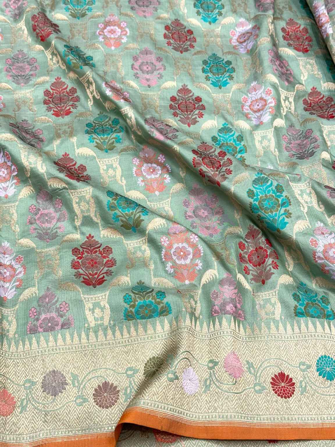 Rani Pink Pure Katan Silk - Pure Mulberry Silk Handloom Modern Banarasi Saree