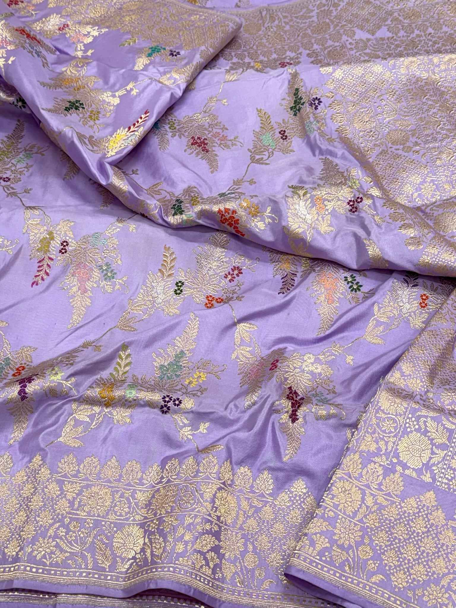 Mauve Pure Mulberry Katan Silk | Kadhwa Weave | Handwoven Banarasi Saree
