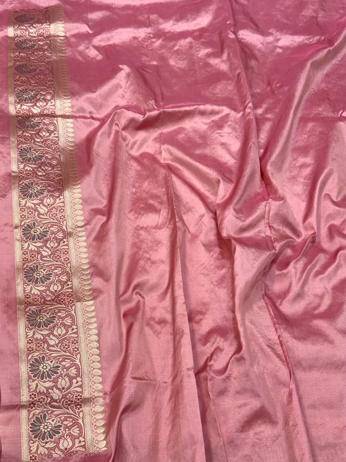 Mauve Pink Handwoven Pure Mulberry Katan Silk | Kadhwa Weave | Banarasi Silk Saree | Modern Skirt Design