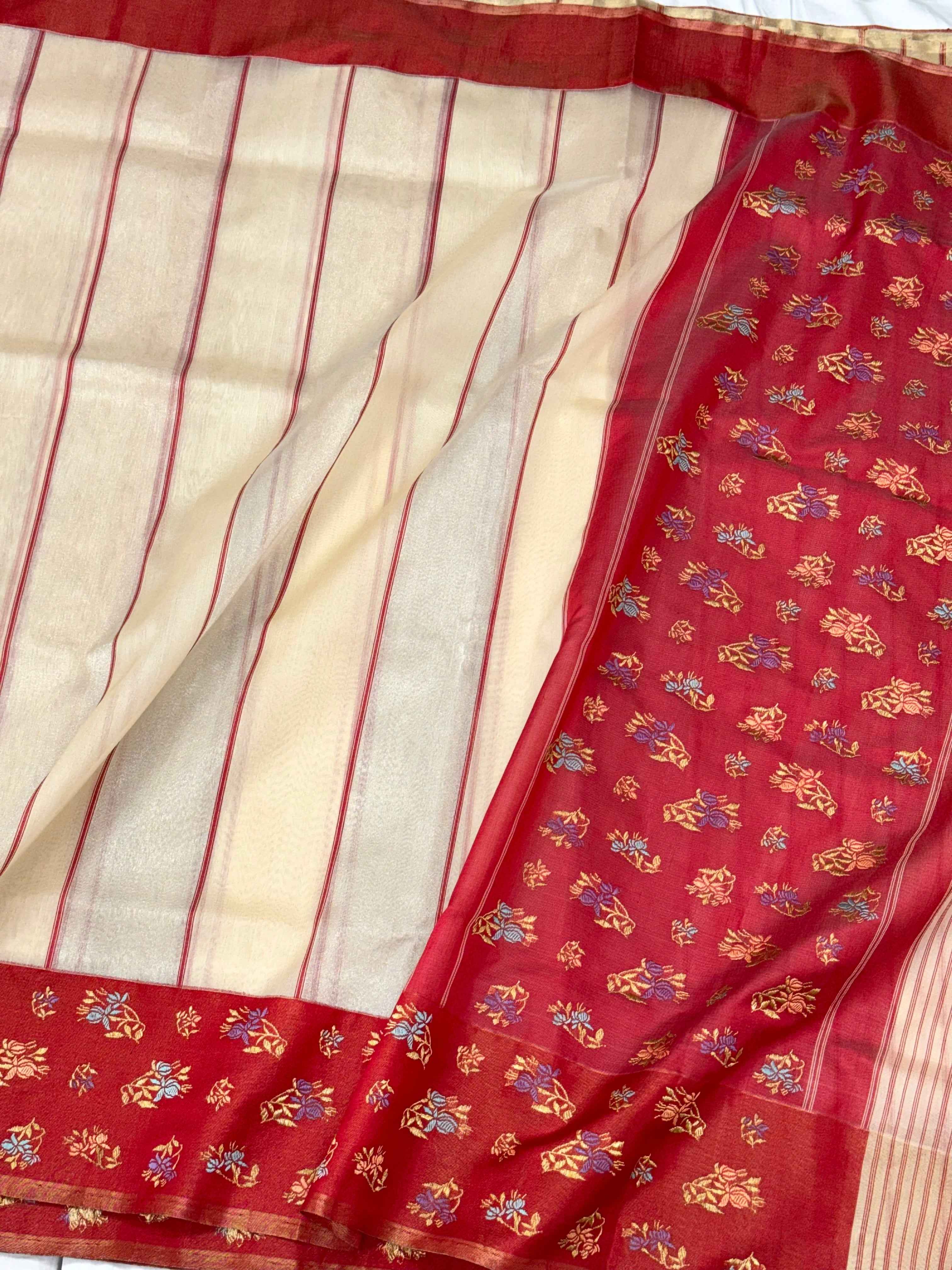 Dusty Lavender Pure Katan Tissue Silk Handloom Banarasi Saree