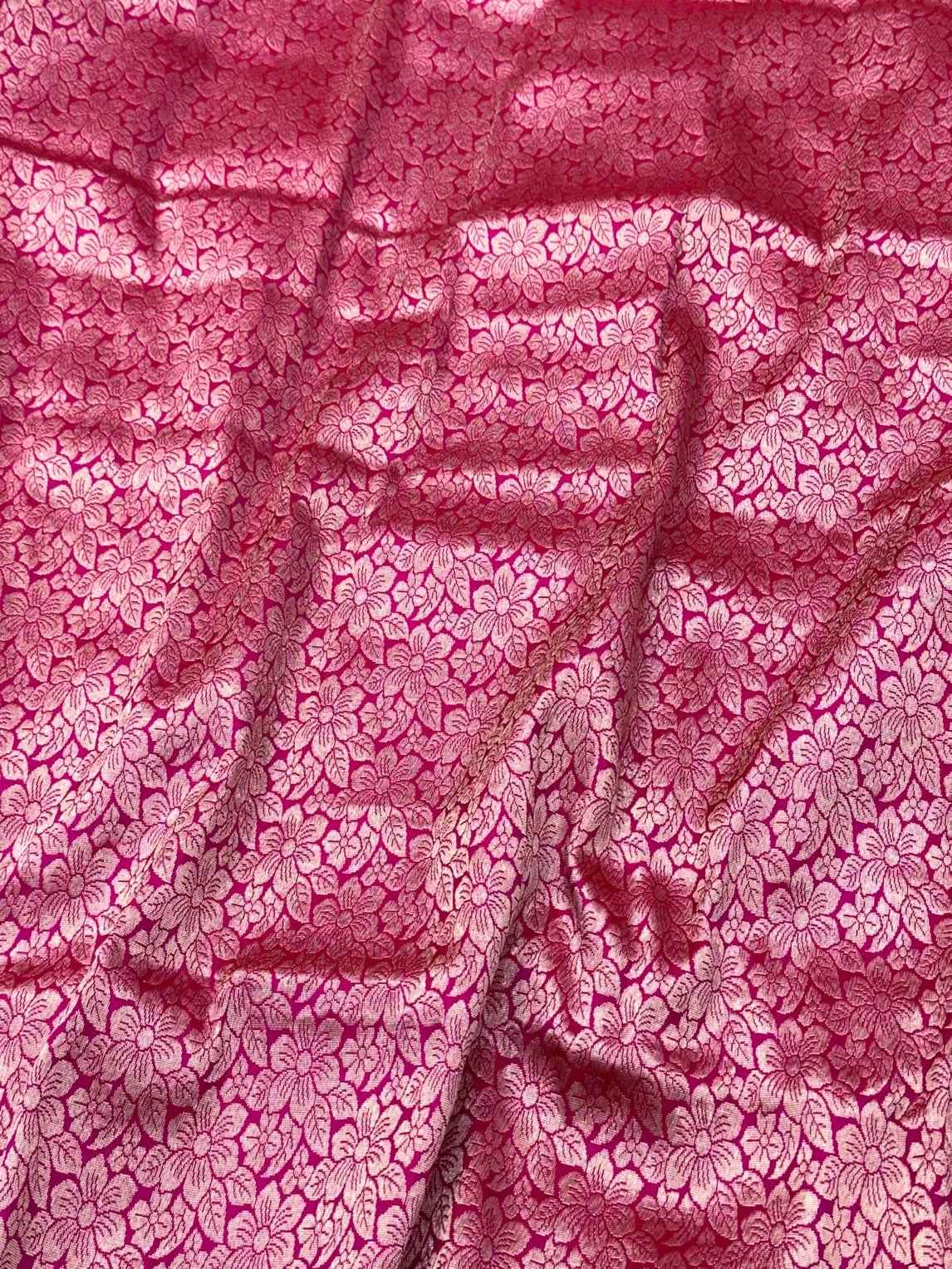 Rani Pink Pure Katan Silk | Pure Mulberry Silk Handloom Banarasi Silk Saree