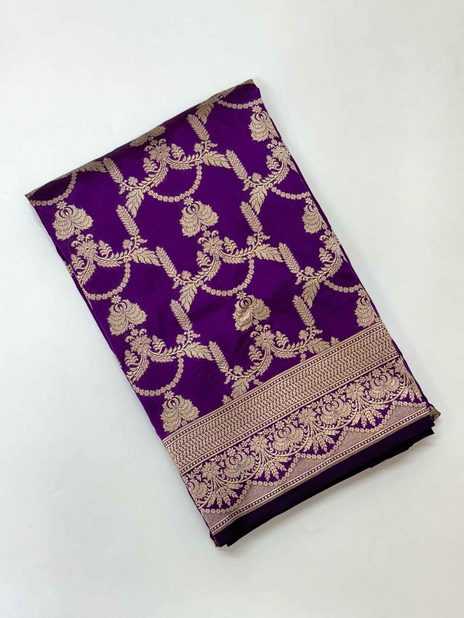 Purple Pure Katan Silk Handloom Saree