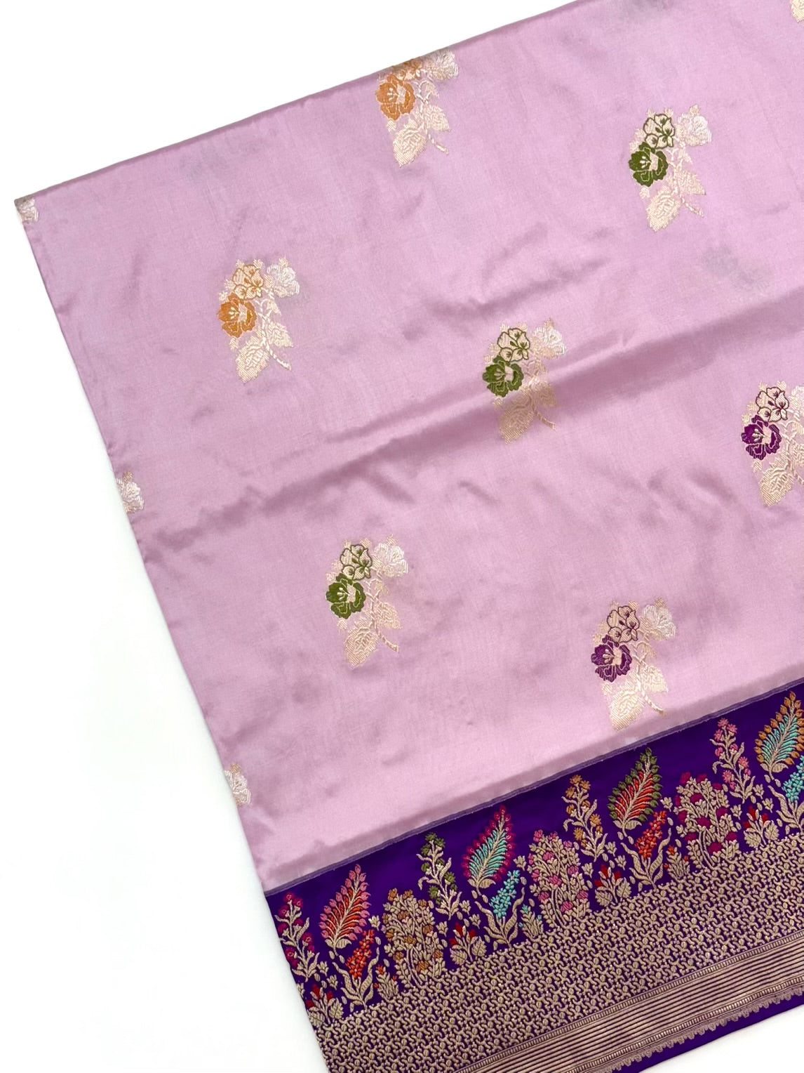 Mauve Purple Pure Katan Silk Handwoven Saree