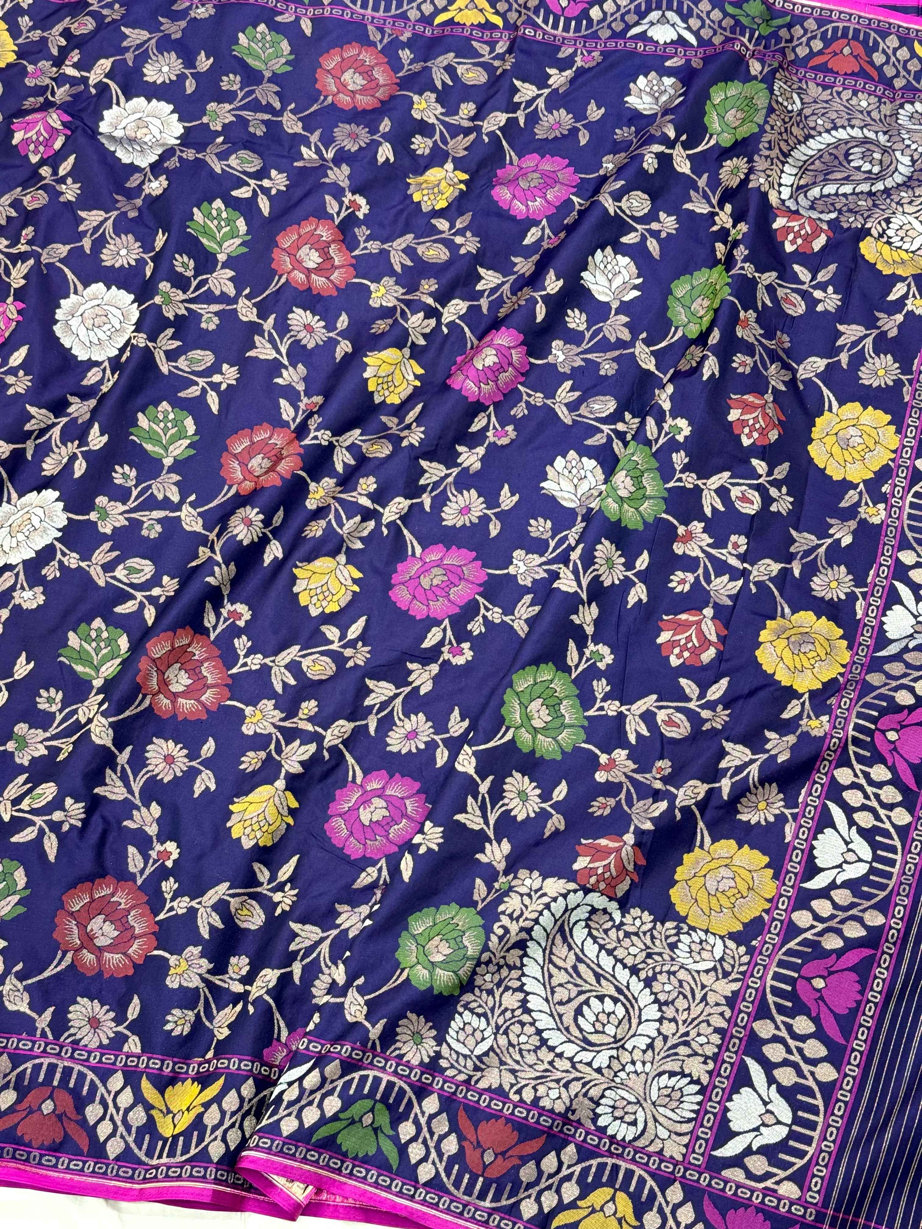 Green Pure Double Katan Silk Handloom Banarasi Saree |Ektara Weave|