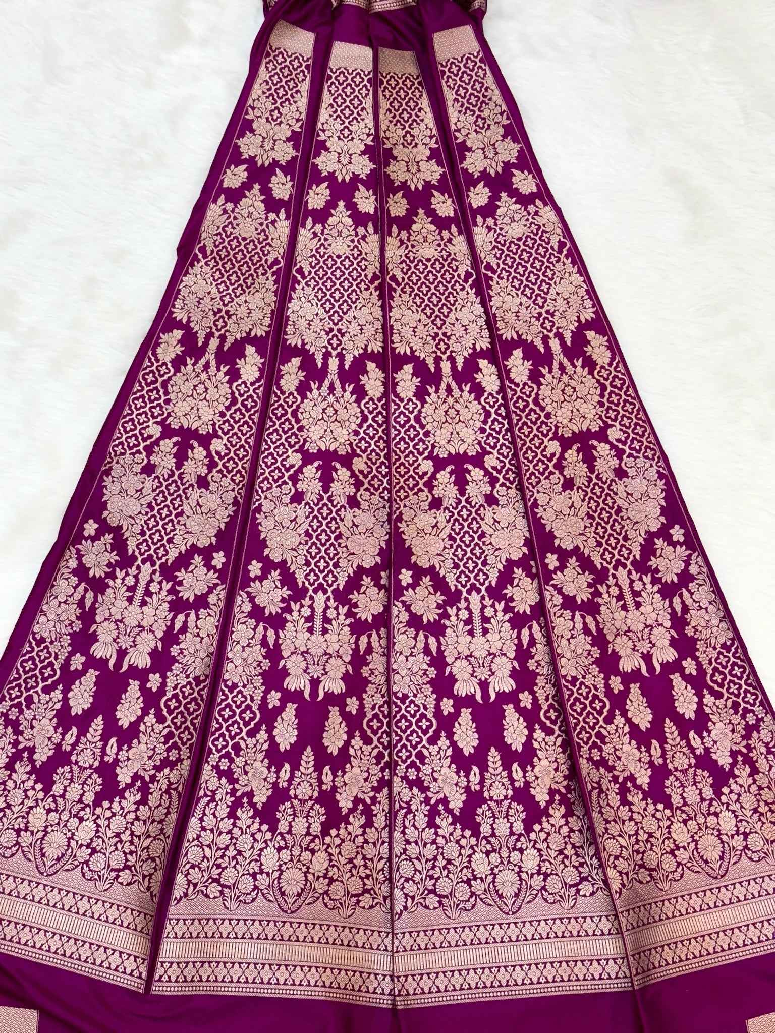 Magenta Katan Silk Pure Handwoven Lahenga