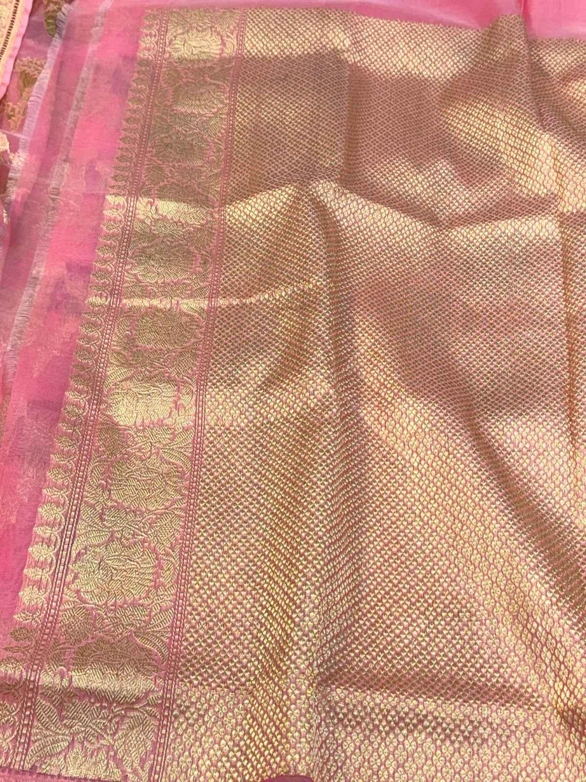 Lavender Pure Mulberry Katan Silk Handwoven Banarasi Saree