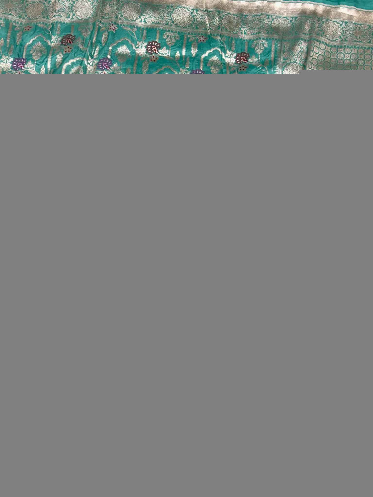 Sea Green Banarasi Handloom Saree | Pure Katan Mulberry Silk Meenakari Saree