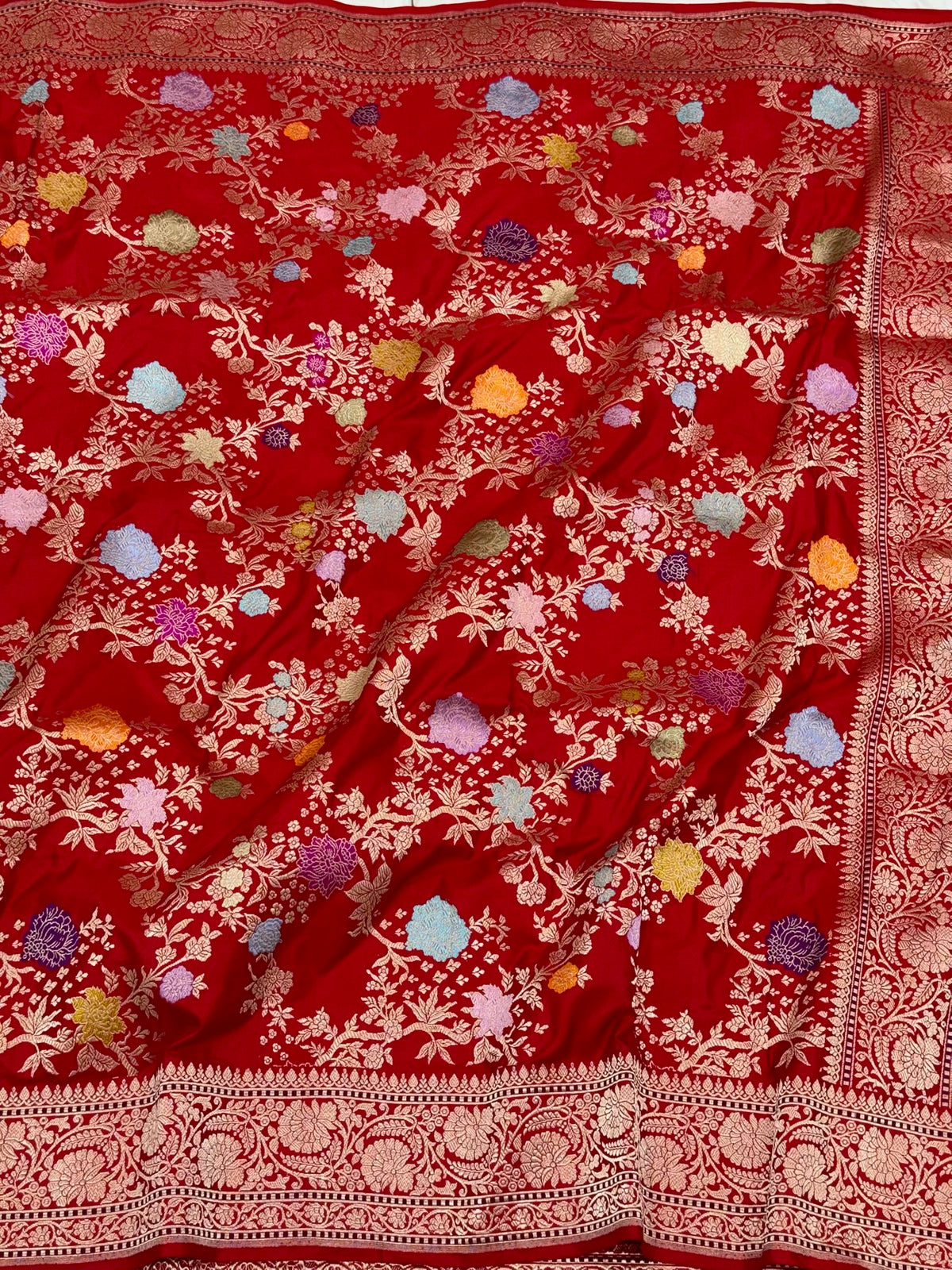 Red Handwoven Banarasi | Kadhwa Technique | Pure Double Katan Mulberry Silk Saree - A New Era Of Elegance