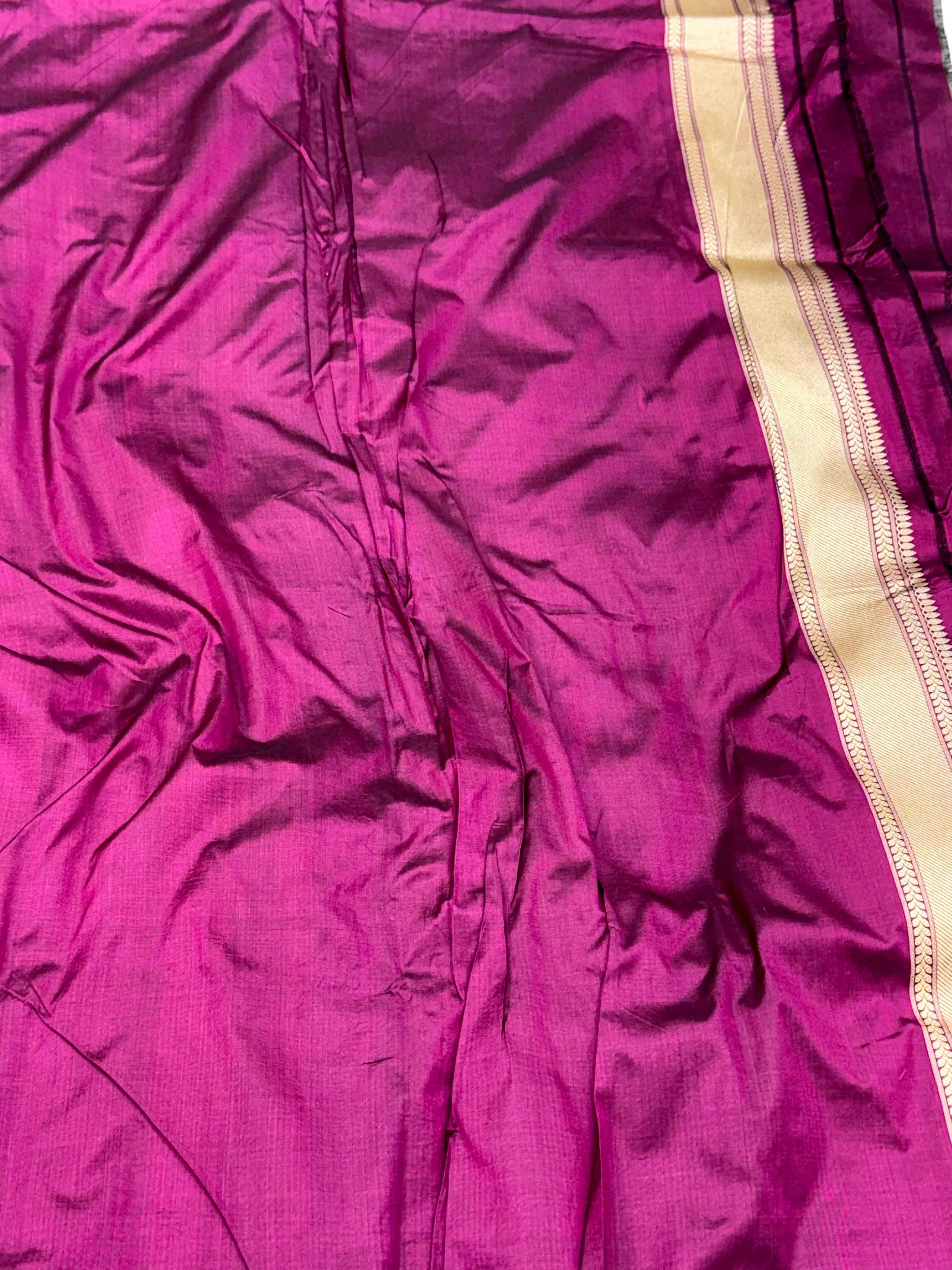 Red Pure Mulberry Katan Silk Handloom Banarasi Saree