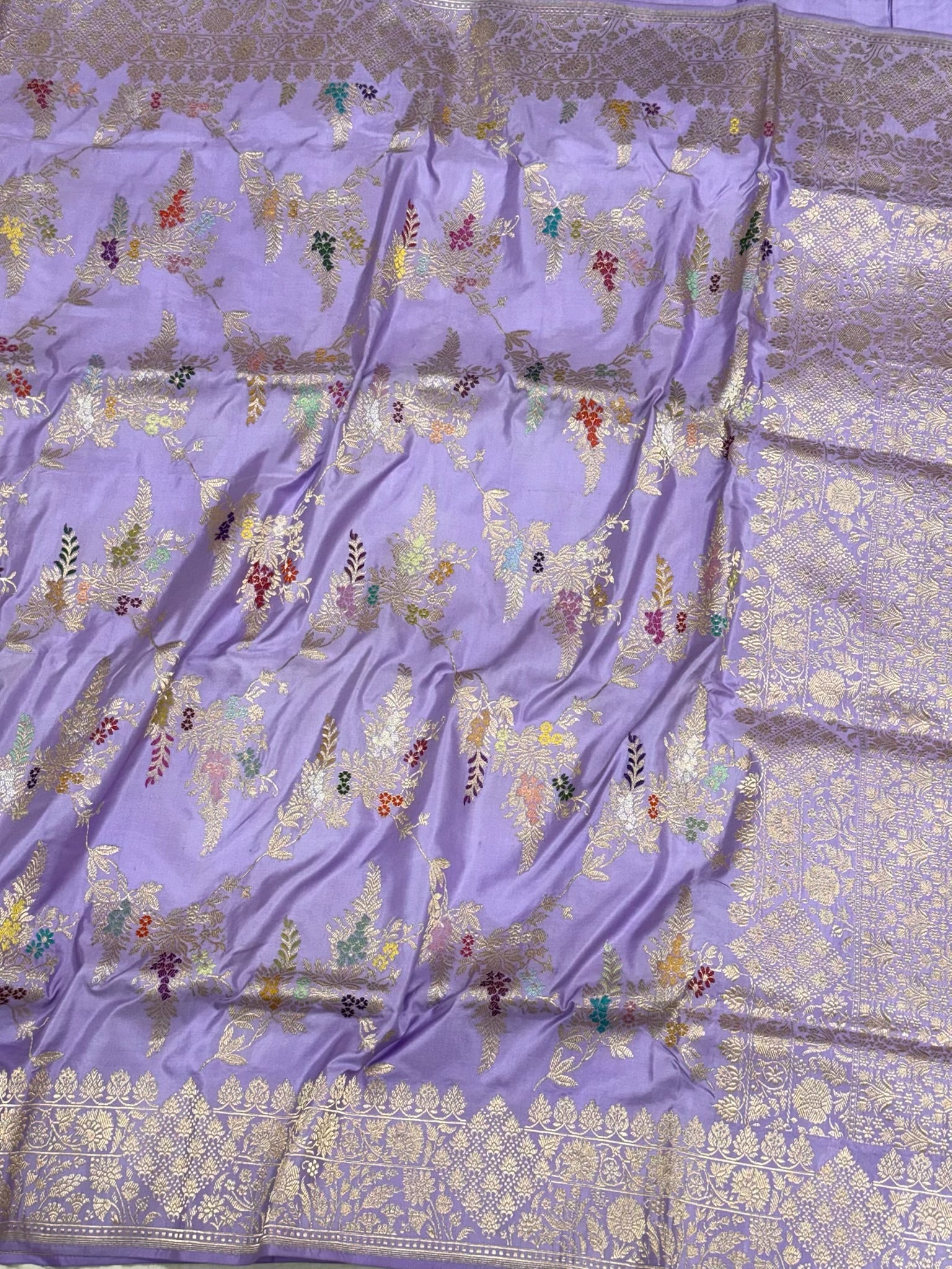 Mauve Pure Mulberry Katan Silk | Kadhwa Weave | Handwoven Banarasi Saree