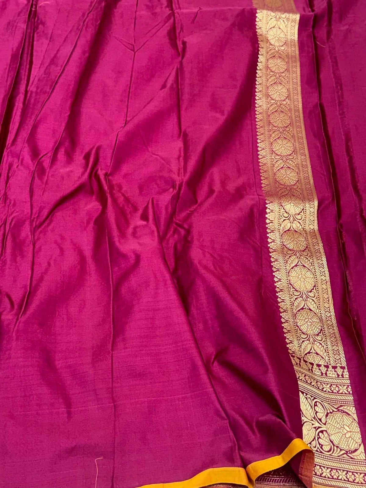 Berry Wine Pure Mulberry Katan Silk Handloom Banarasi Saree