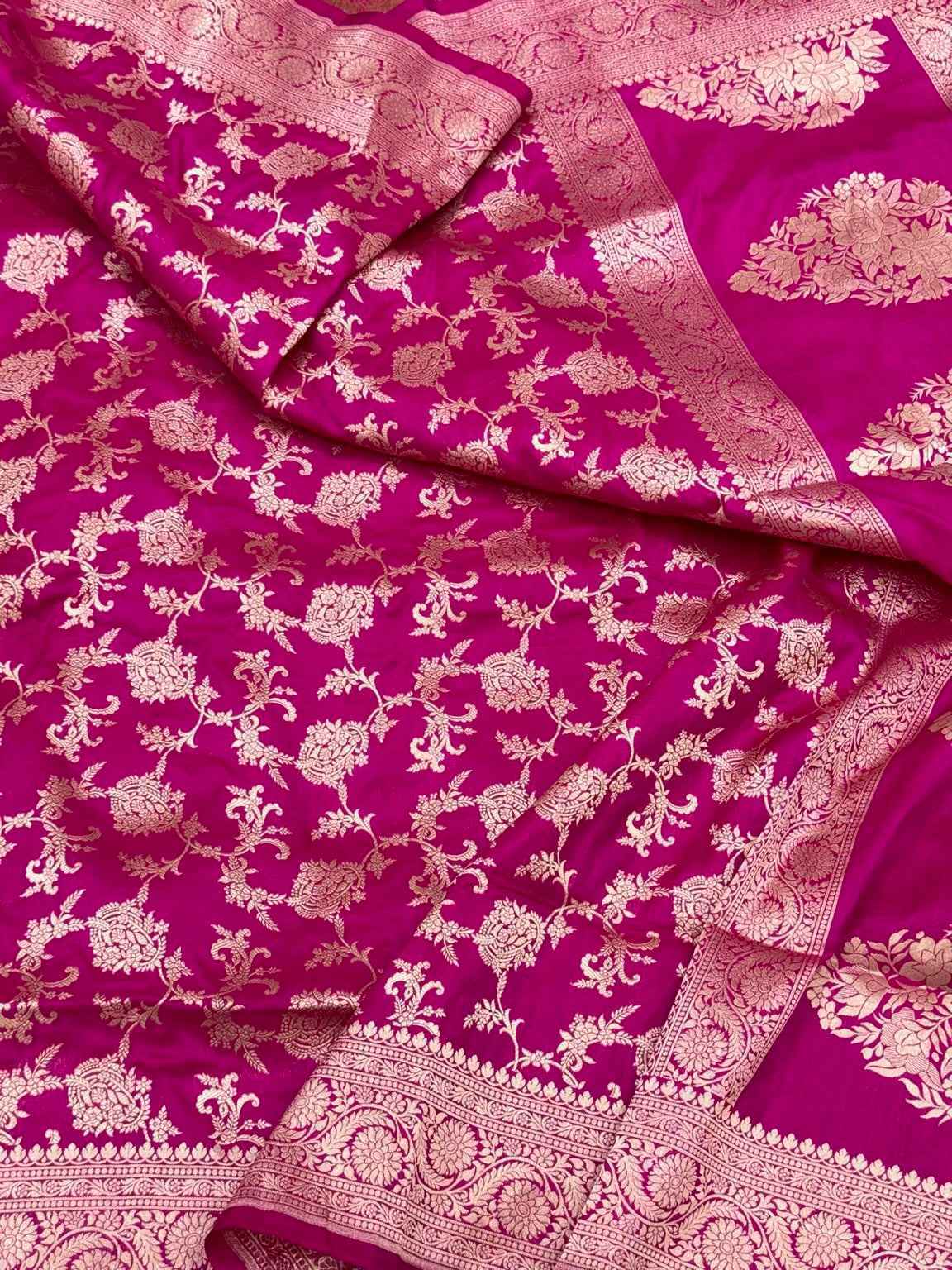 Red Pure Mulberry Katan Silk Handloom Banarasi Brocade Saree