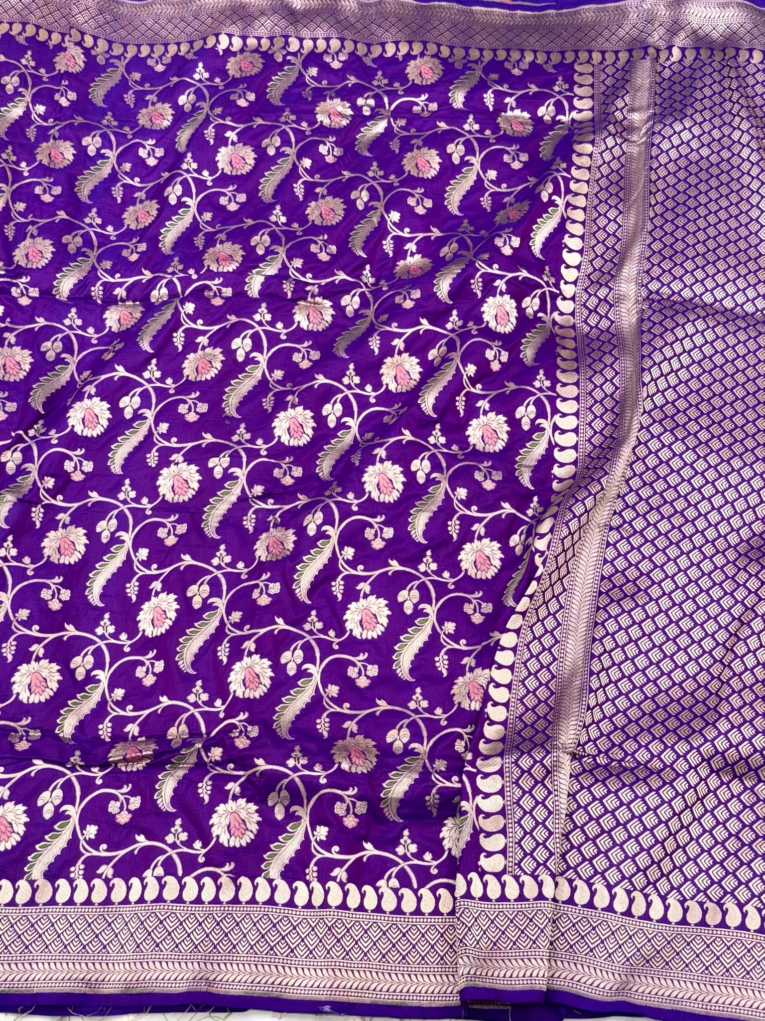 Purple Handwoven Banarasi Pure Katan Mulberry Silk Saree