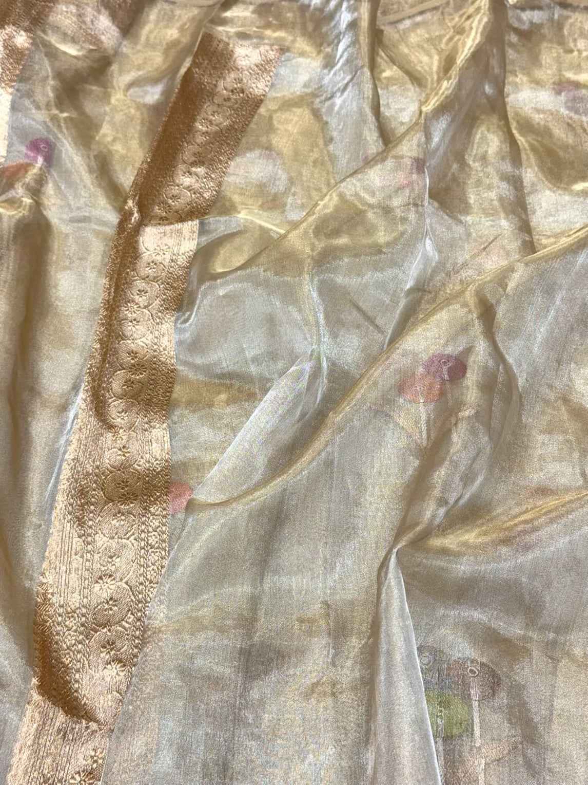Molten Gold Pure Tissue Silk Saree | Ektara Weave | Soft - lightweight Saree