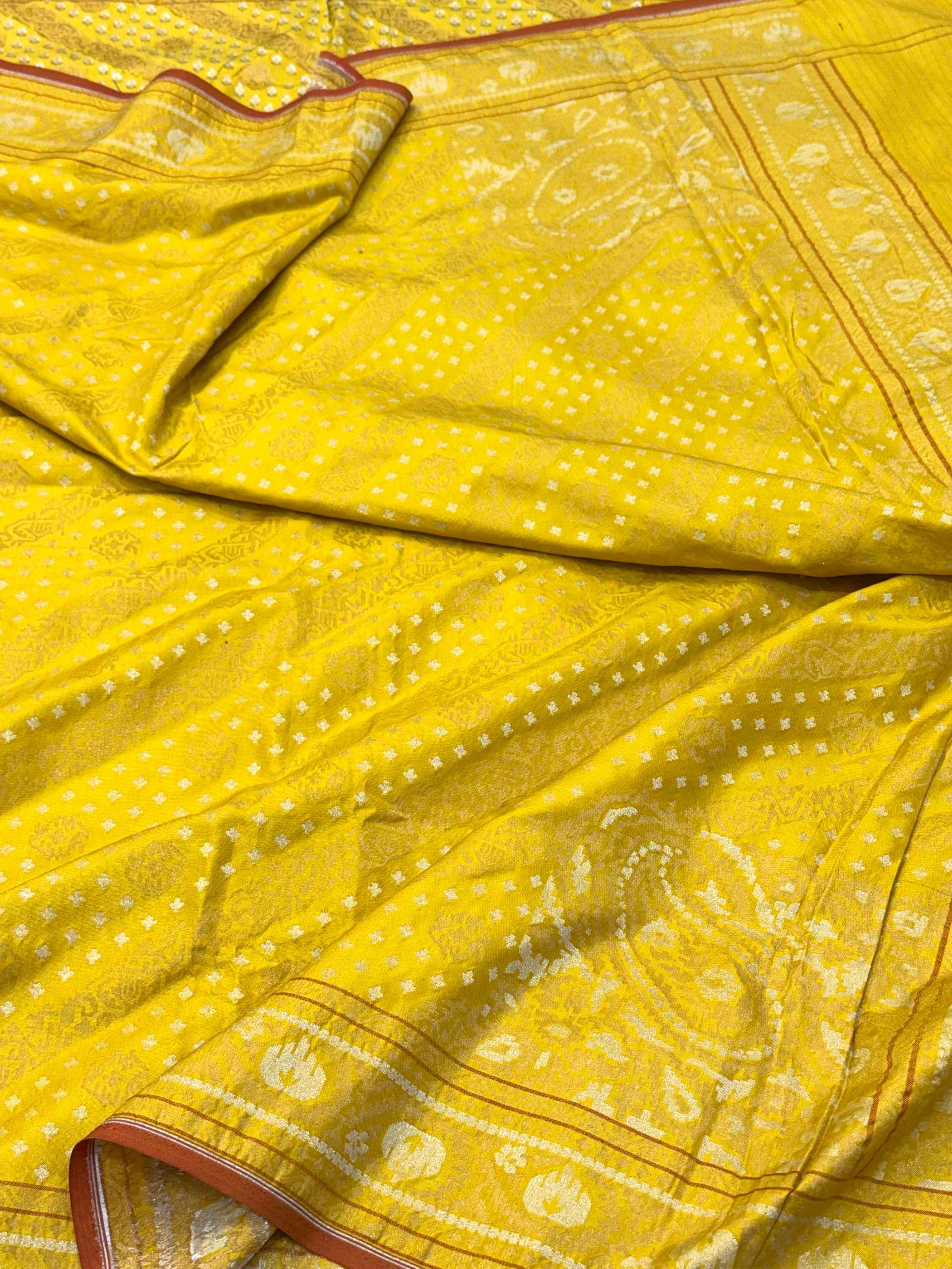 Red Pure Double Katan Silk Handloom Banarasi Saree |Ektara Weave|