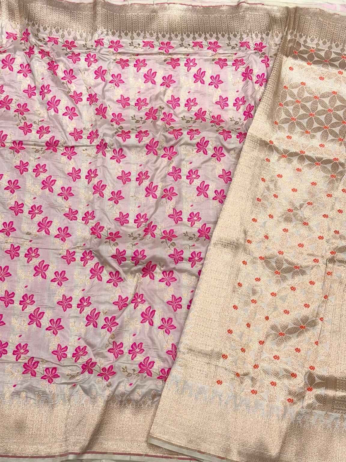 Red Pure Mulberry Katan Silk Banarasi Saree | Authentic Handloom Luxury