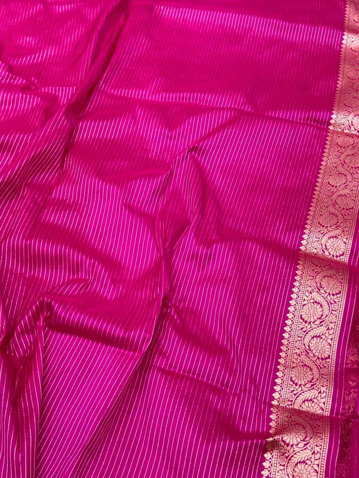 Red Pure Mulberry Katan Silk Handloom Banarasi Brocade Saree