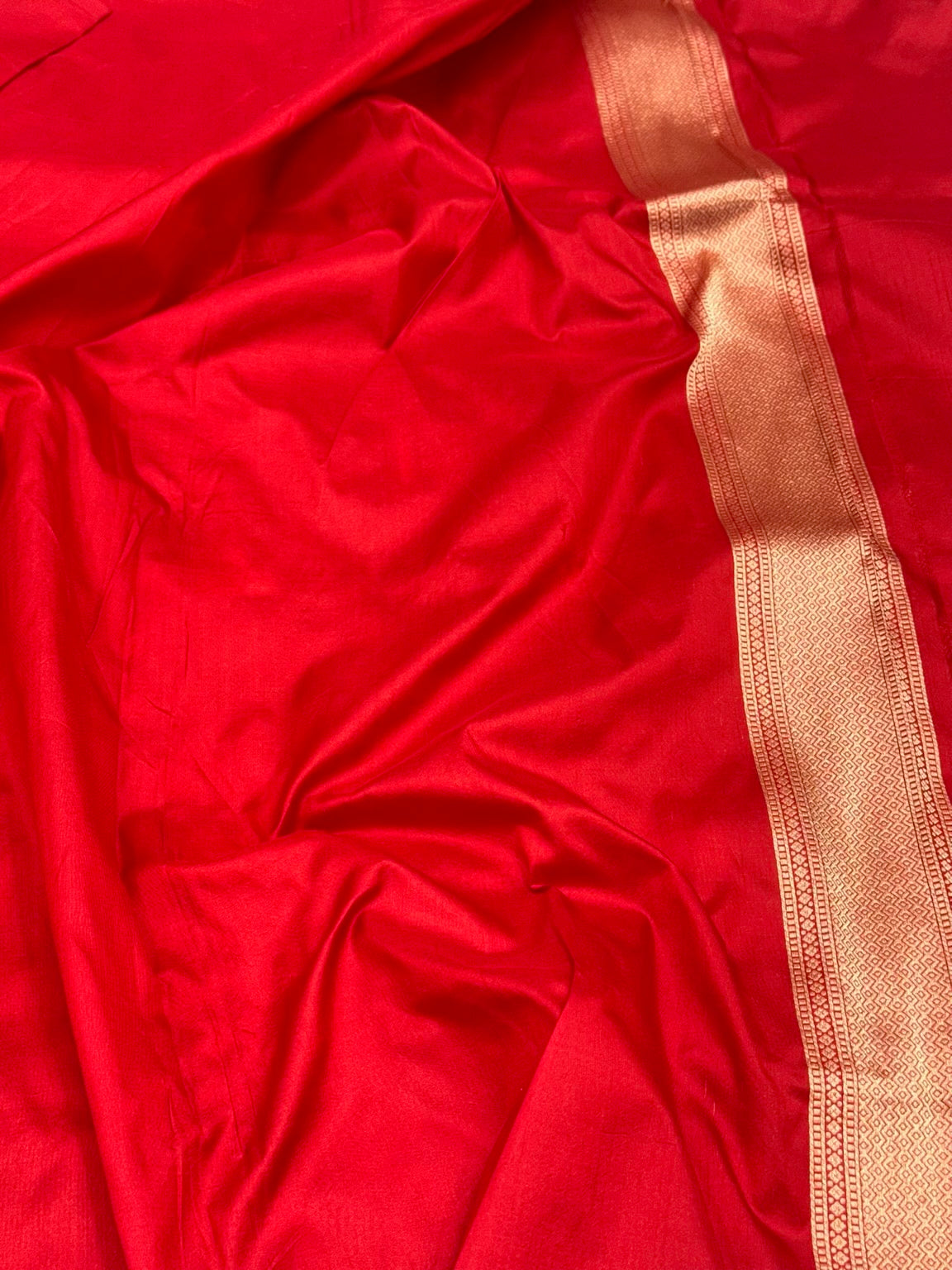 Red Pure Mulberry Silk & Pure Katan Silk Banarasi Saree - Brocade