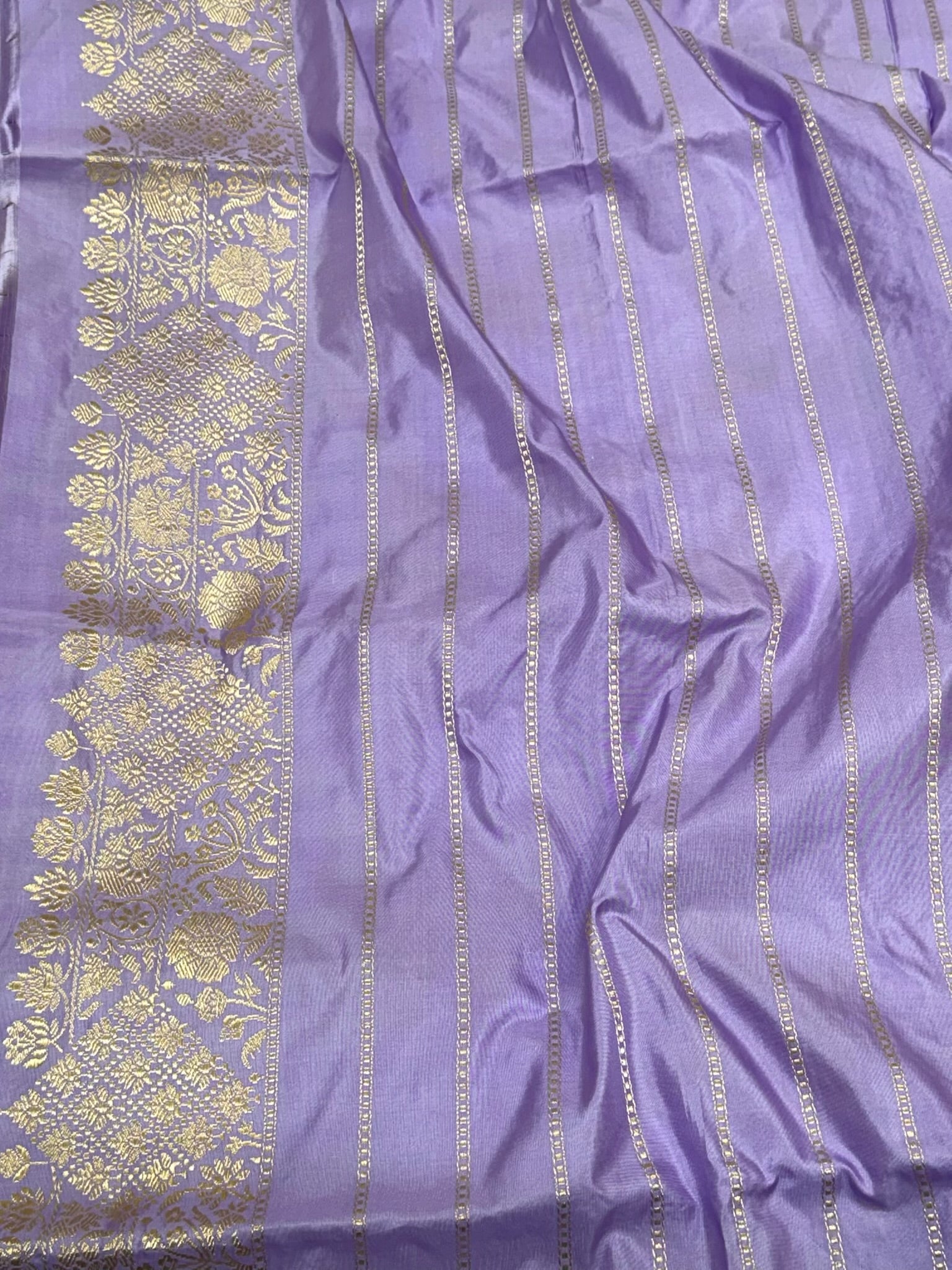 Mauve Pure Mulberry Katan Silk | Kadhwa Weave | Handwoven Banarasi Saree