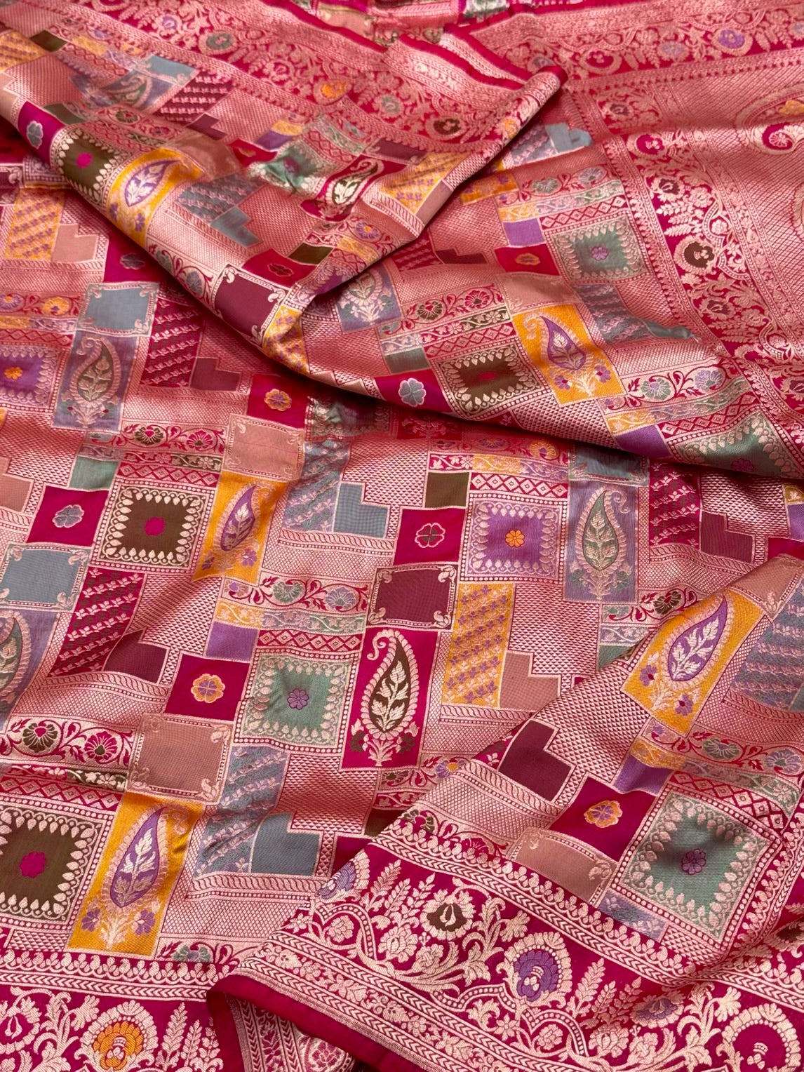 Pink Pure Katan Silk Saree - Pure Mulberry Silk Handloom |Rangkaat | Banarasi Saree