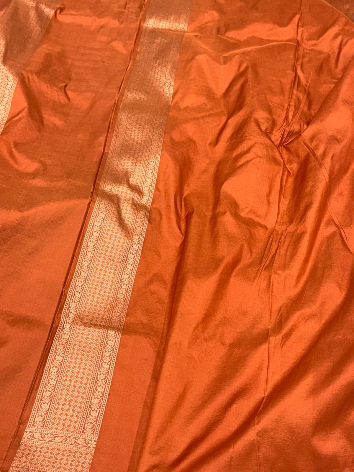 Tangerine Orange Pure Katan Silk Handloom Banarasi Saree