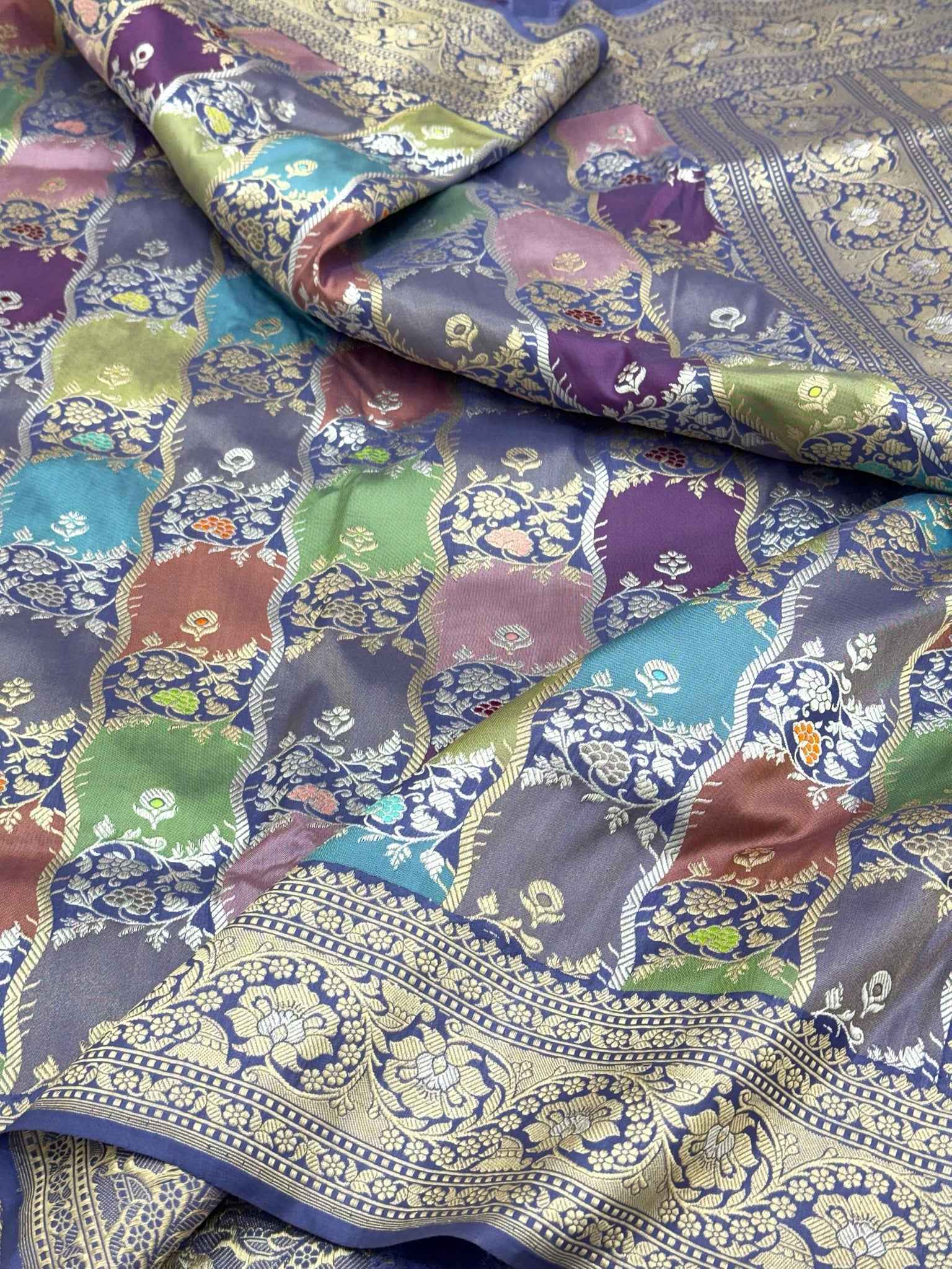 Magenta Pink Pure Silk Handwoven Rangkaat Banarasi Saree