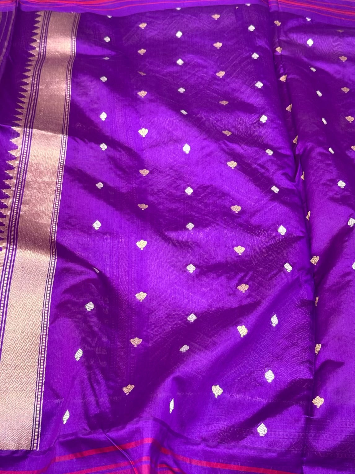 Rose Gold Pure Kora Silk & Pure Tissue Silk Handwoven Banarasi Saree