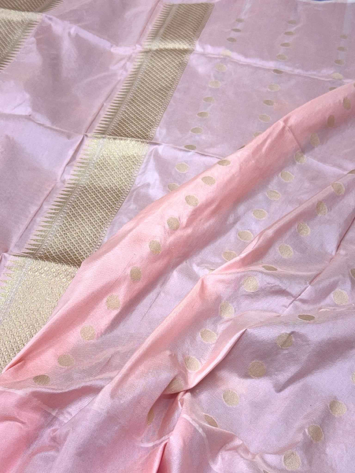 Lavender Pure Mulberry Katan Silk | Kadhwa + Kadhiyal Technique | Handwoven Banarasi Saree