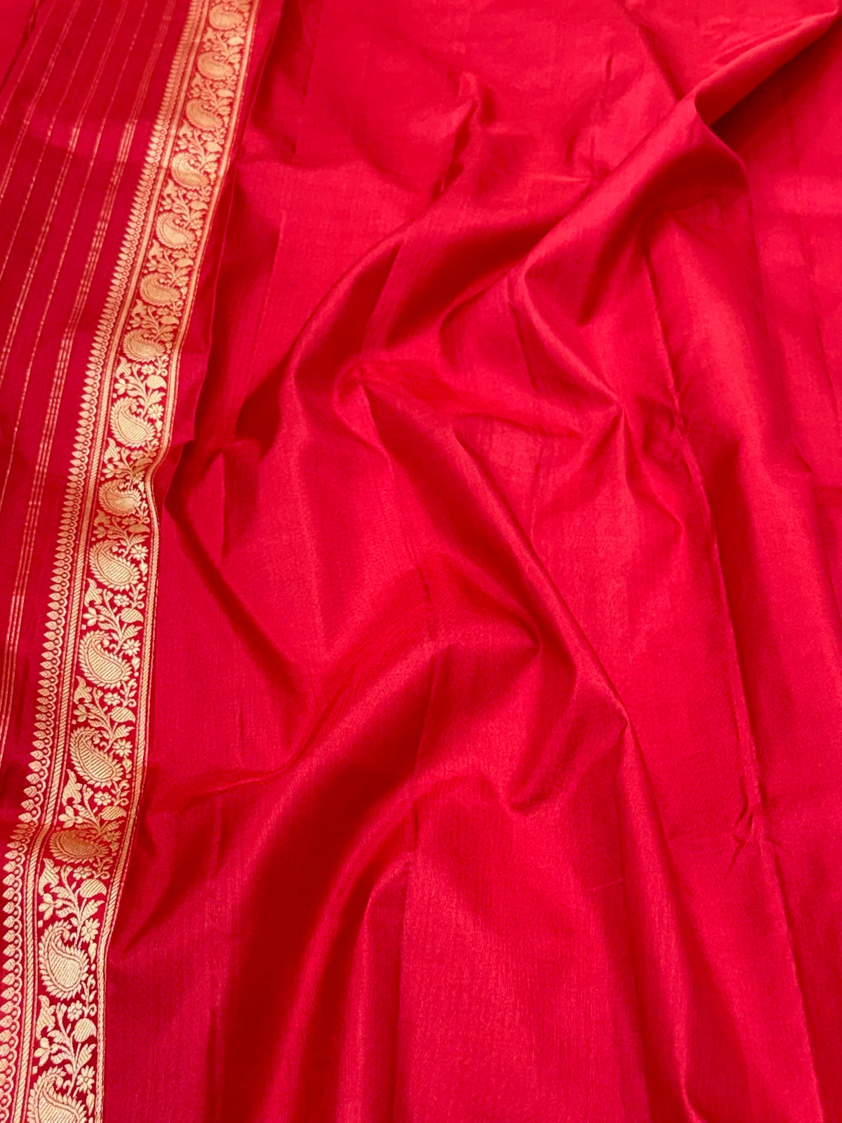 Red Banarasi Pure Katan Mulberry | Kadhwa Weave | Handwoven Vintage Premium Banarasi Saree