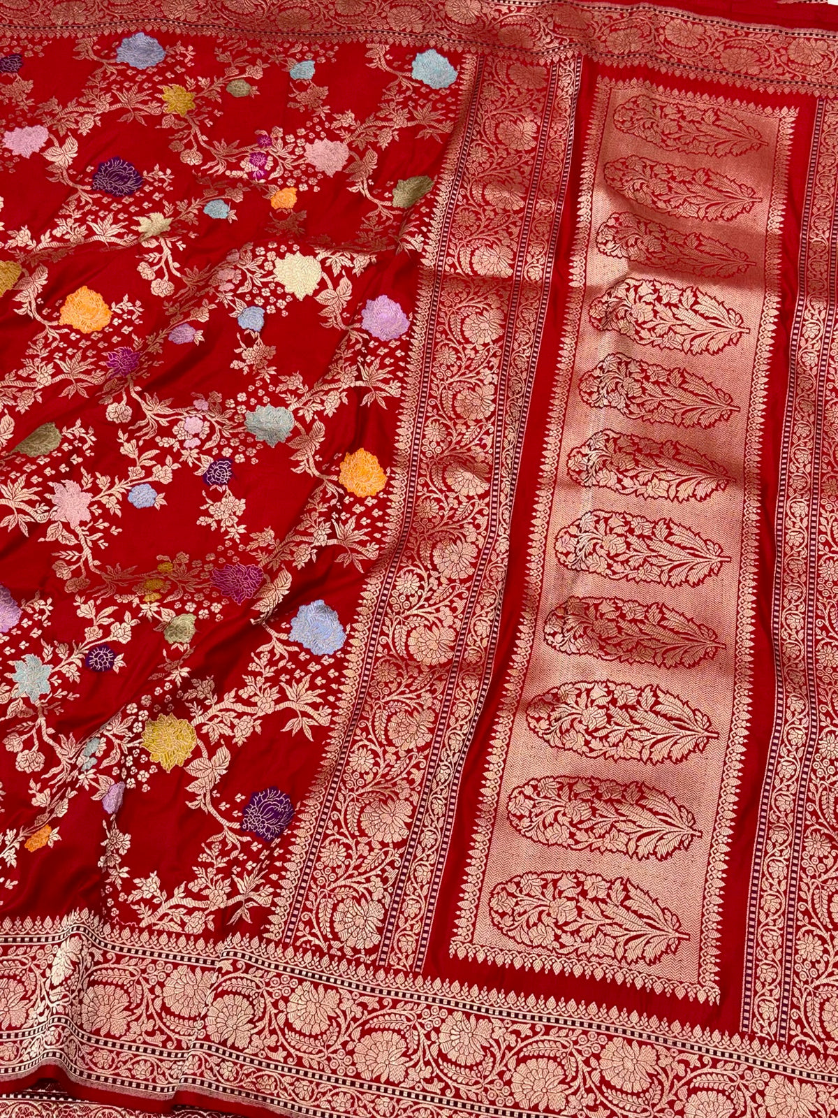 Red Handwoven Banarasi | Kadhwa Technique | Pure Double Katan Mulberry Silk Saree - A New Era Of Elegance