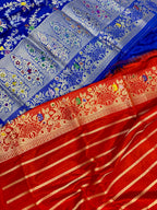 Blue Electric Pure Katan Silk Handwoven Saree